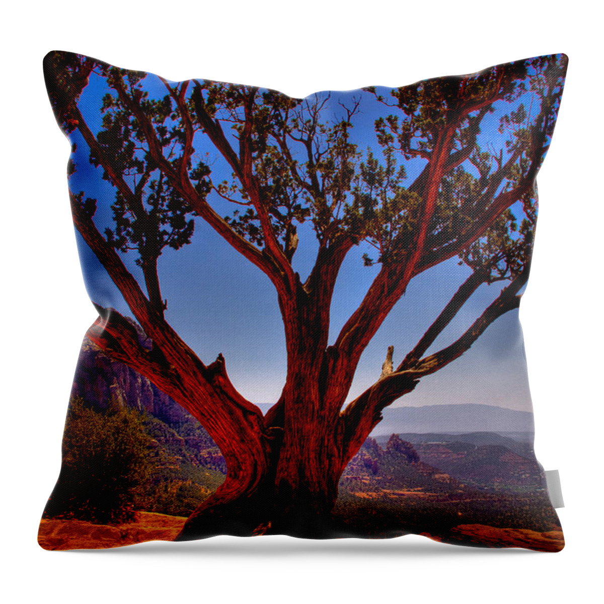 Sedona Throw Pillow featuring the photograph The Scene in many John Wayne Westerns by David Patterson