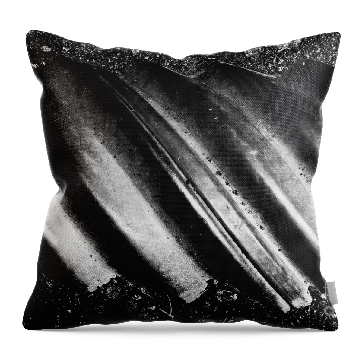 Digital Natural Abstract Photo Throw Pillow featuring the photograph The Seam BW by Tim Richards