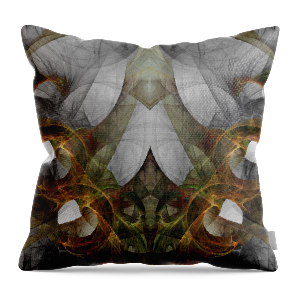 Abstract Throw Pillow featuring the digital art The Second Labor Of Herakles by Nirvana Blues