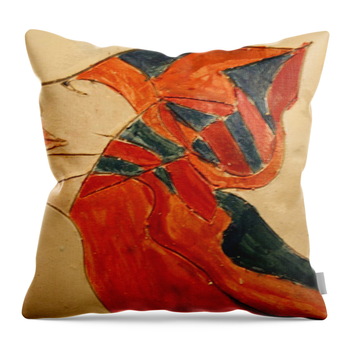 Jesus Throw Pillow featuring the ceramic art the Seeker - tile by Gloria Ssali