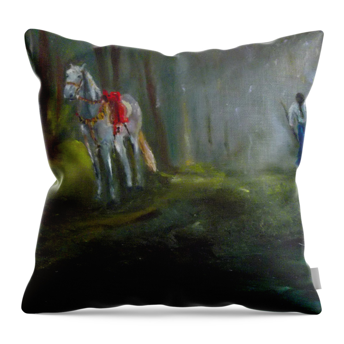 Horse Throw Pillow featuring the painting The Seeker II by Susan Esbensen