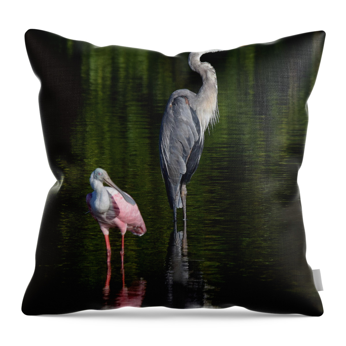 Great Blue Heron Throw Pillow featuring the photograph The Sentinels by Jim Bennight