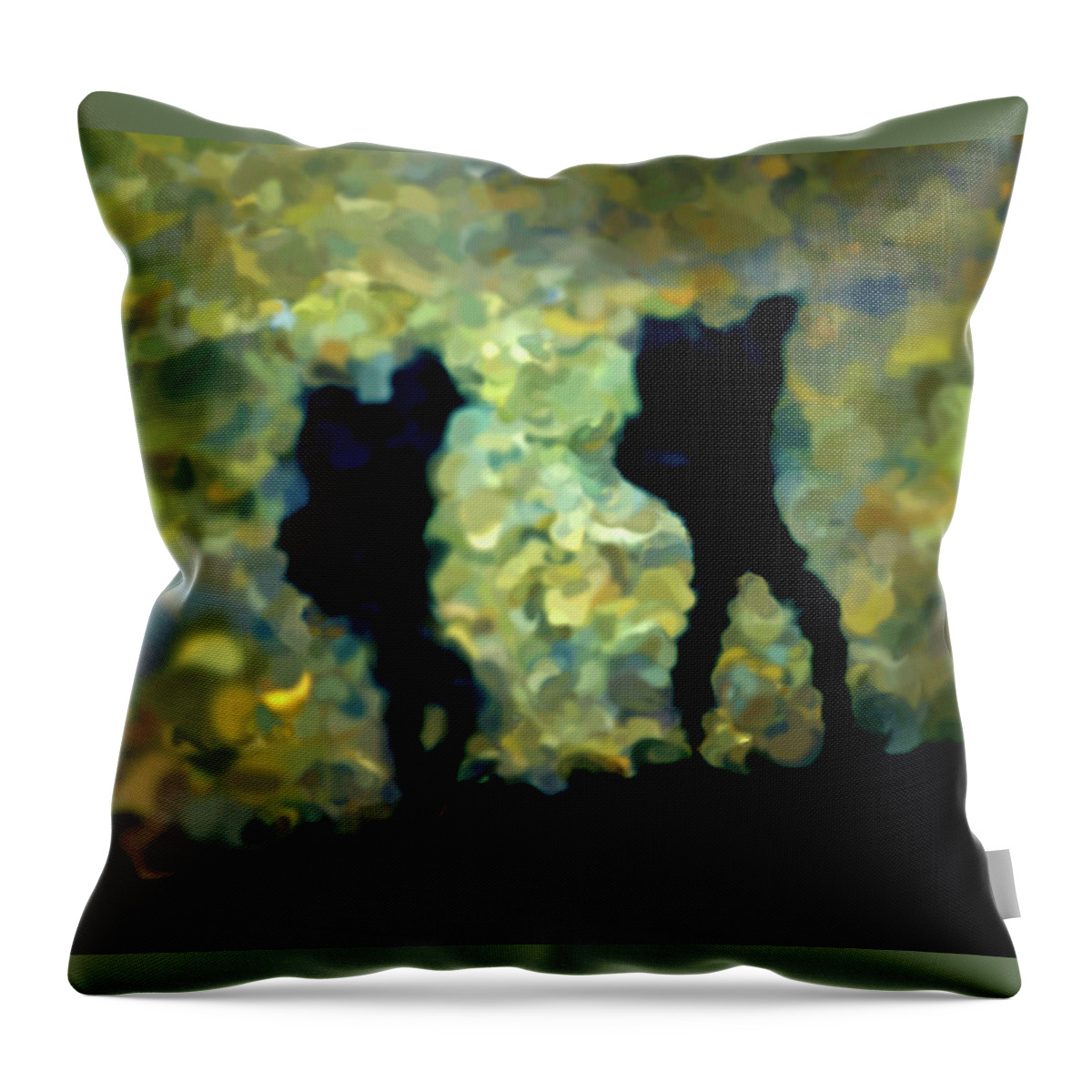 The Walkers Throw Pillow featuring the photograph The Shadowalkers by The Walkers