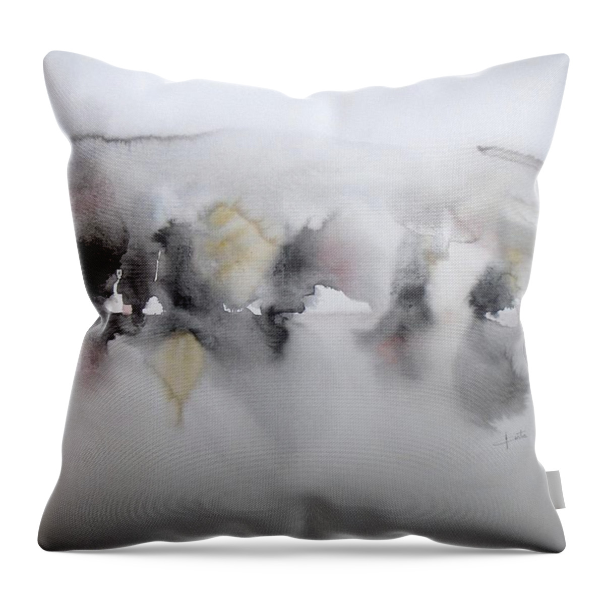 Black And White Throw Pillow featuring the painting The Shadows by Vesna Antic