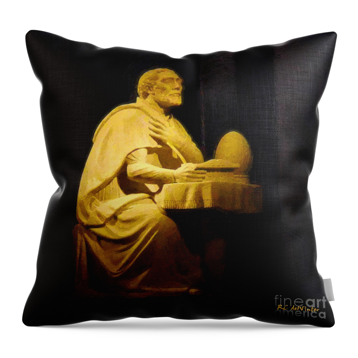 Augustine Throw Pillow featuring the painting The Sinner Who Became a Saint by RC DeWinter