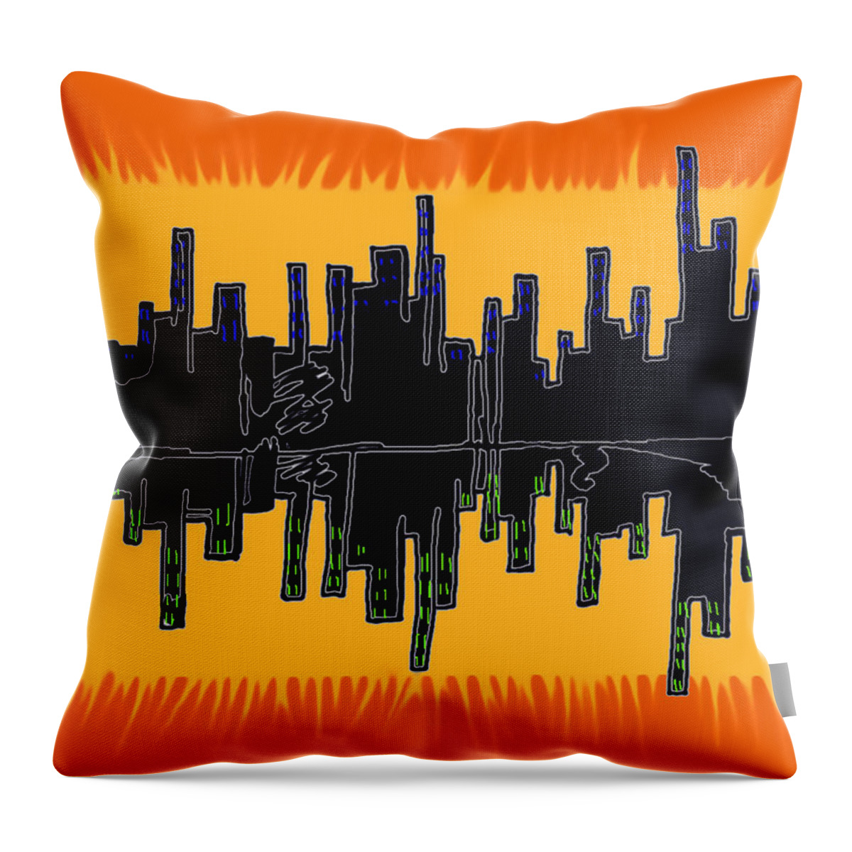 Se-metric Throw Pillow featuring the digital art The snowman by Christopher Rowlands