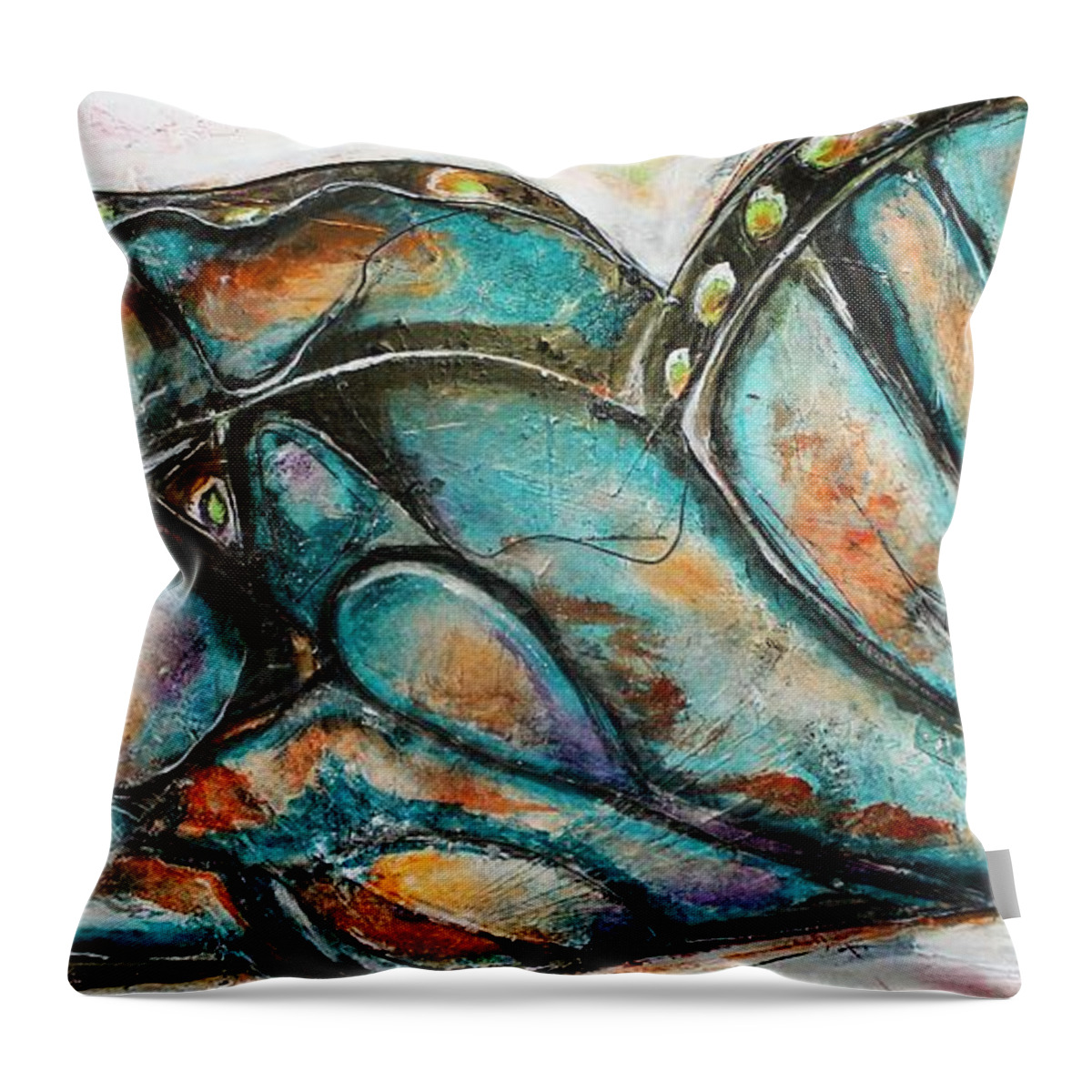 Butterfly Throw Pillow featuring the painting The Social Butterfly by Lucy Matta