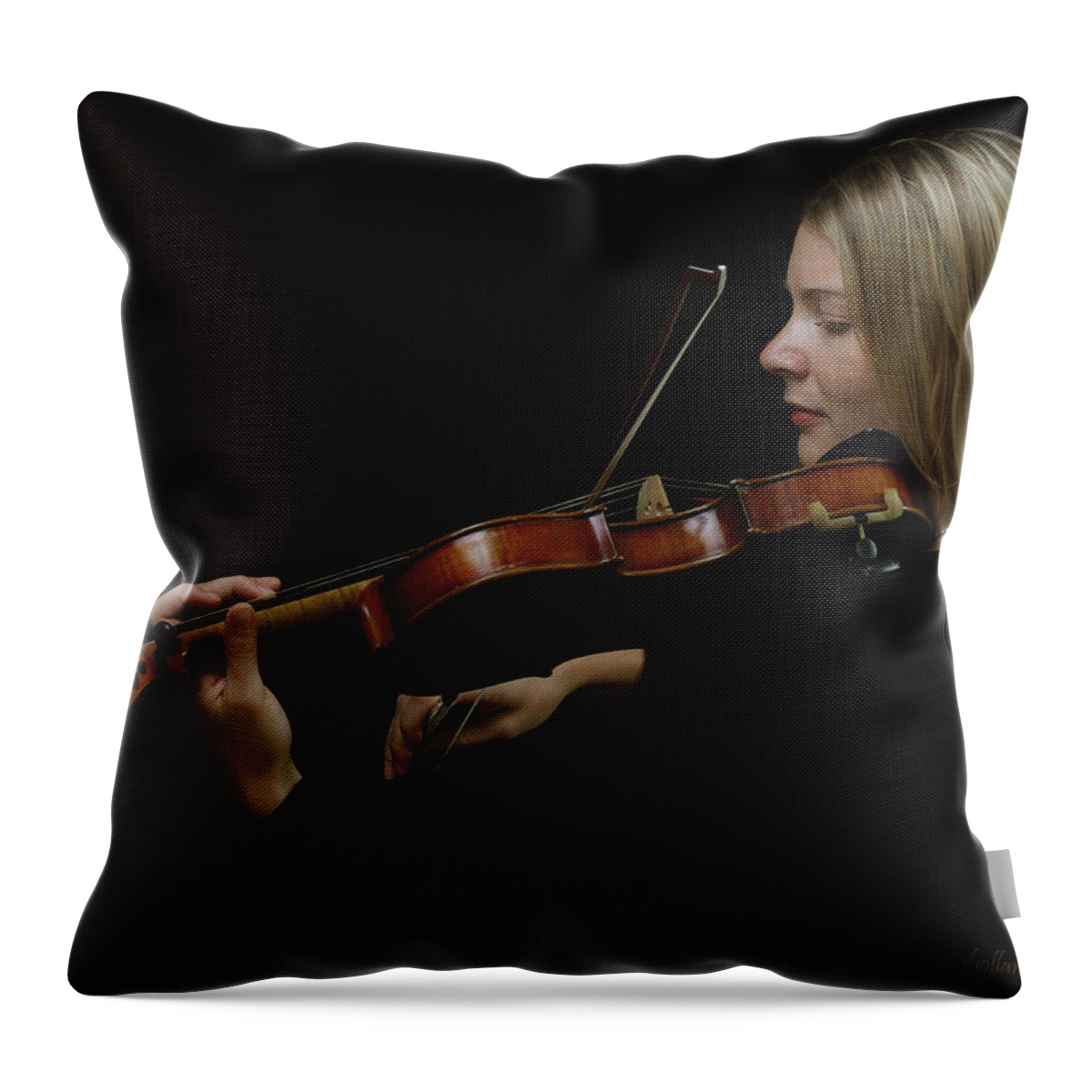 Violin Throw Pillow featuring the photograph The Soloist by Joseph G Holland