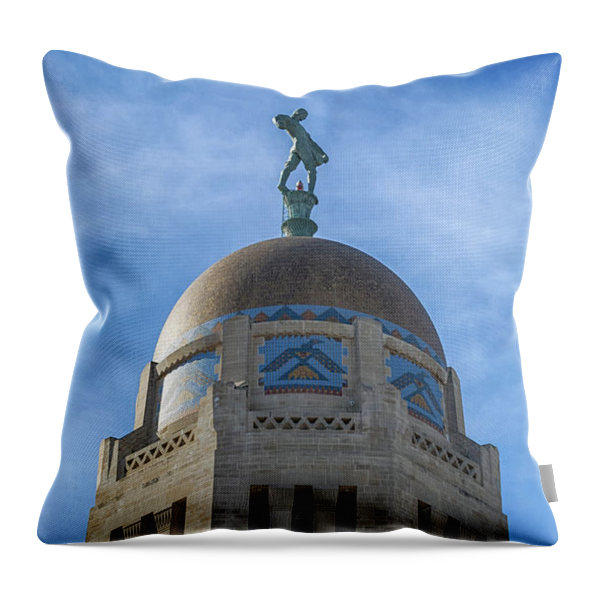 Lincoln Nebraska Throw Pillow featuring the photograph The Sower by Susan Rissi Tregoning