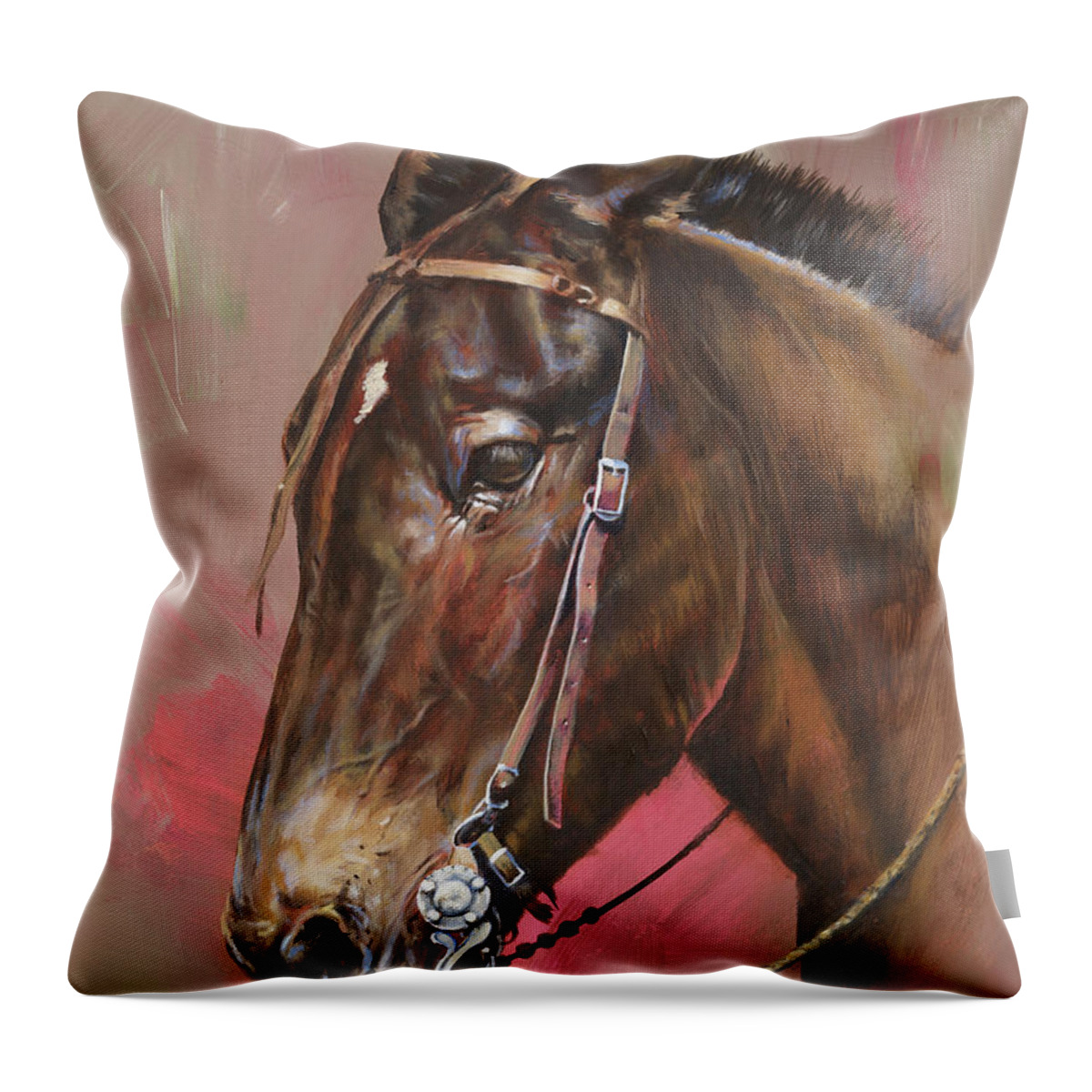 Mules Throw Pillow featuring the painting The Spanish Mule by Mia DeLode
