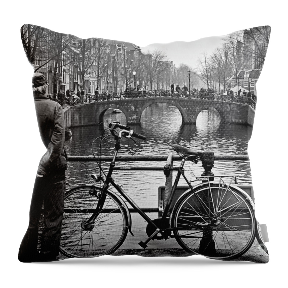 Canal Throw Pillow featuring the photograph The Spirit of Amsterdam by Carlos Alkmin
