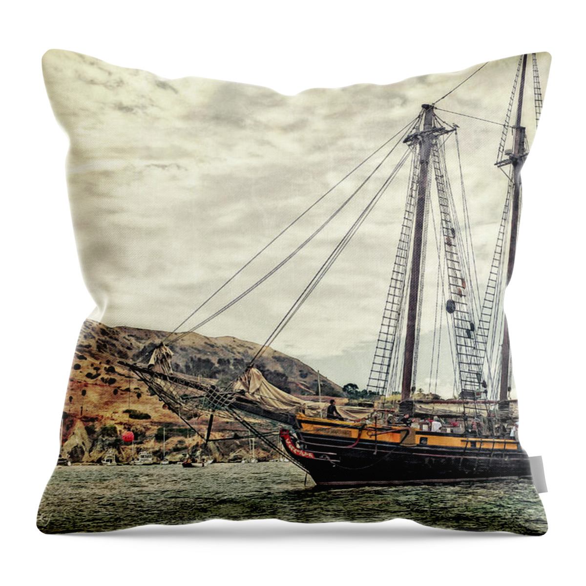 Boat Throw Pillow featuring the photograph The Spirit of Dana Point by Gabriele Pomykaj