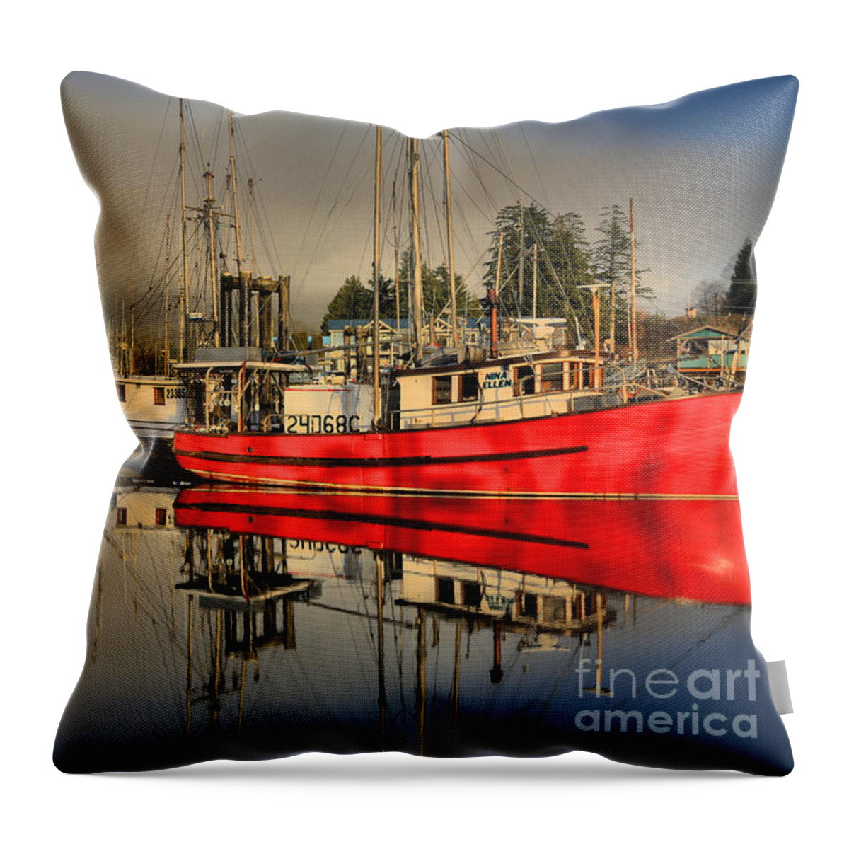 Commercial Fishing Throw Pillow featuring the photograph The Standout by Adam Jewell