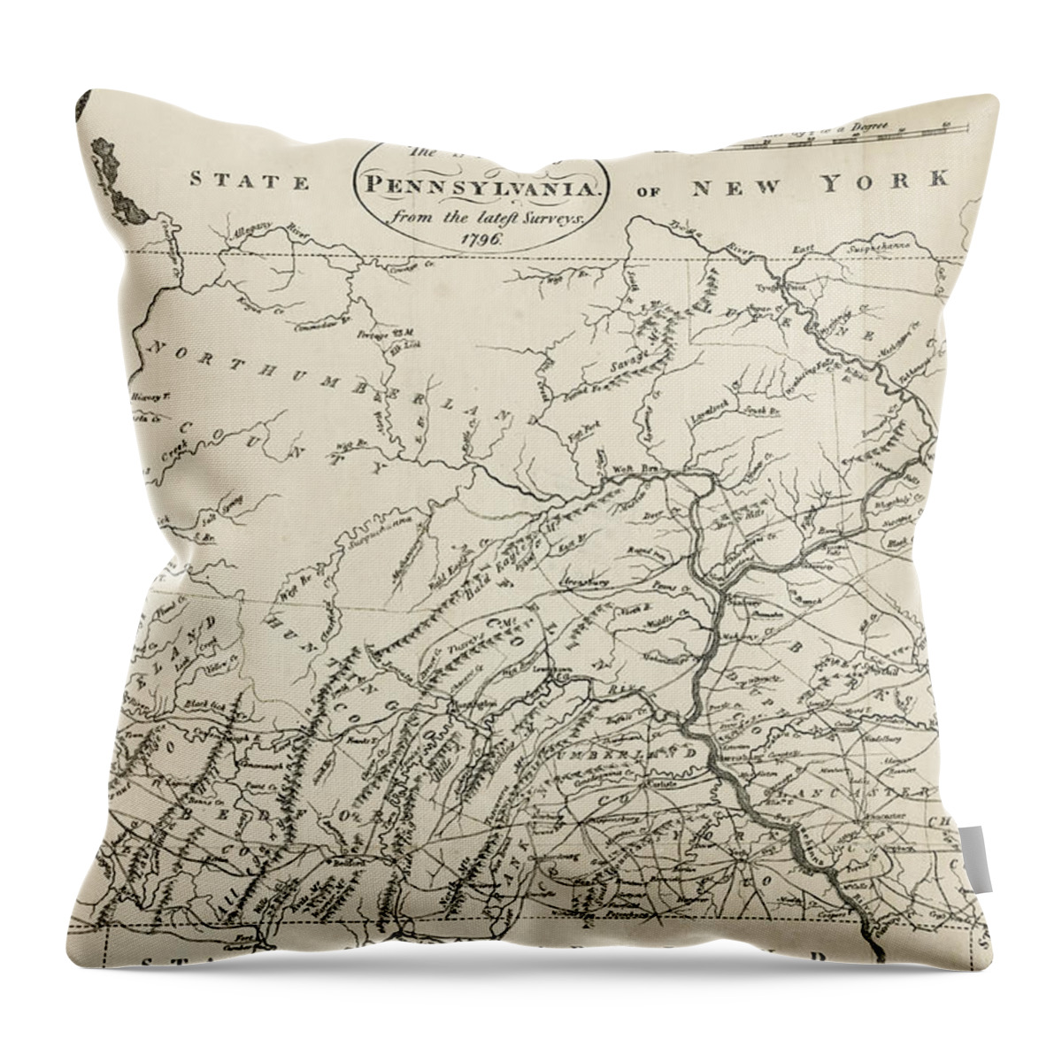 America Throw Pillow featuring the digital art The State of Pennsylvania by Roy Pedersen