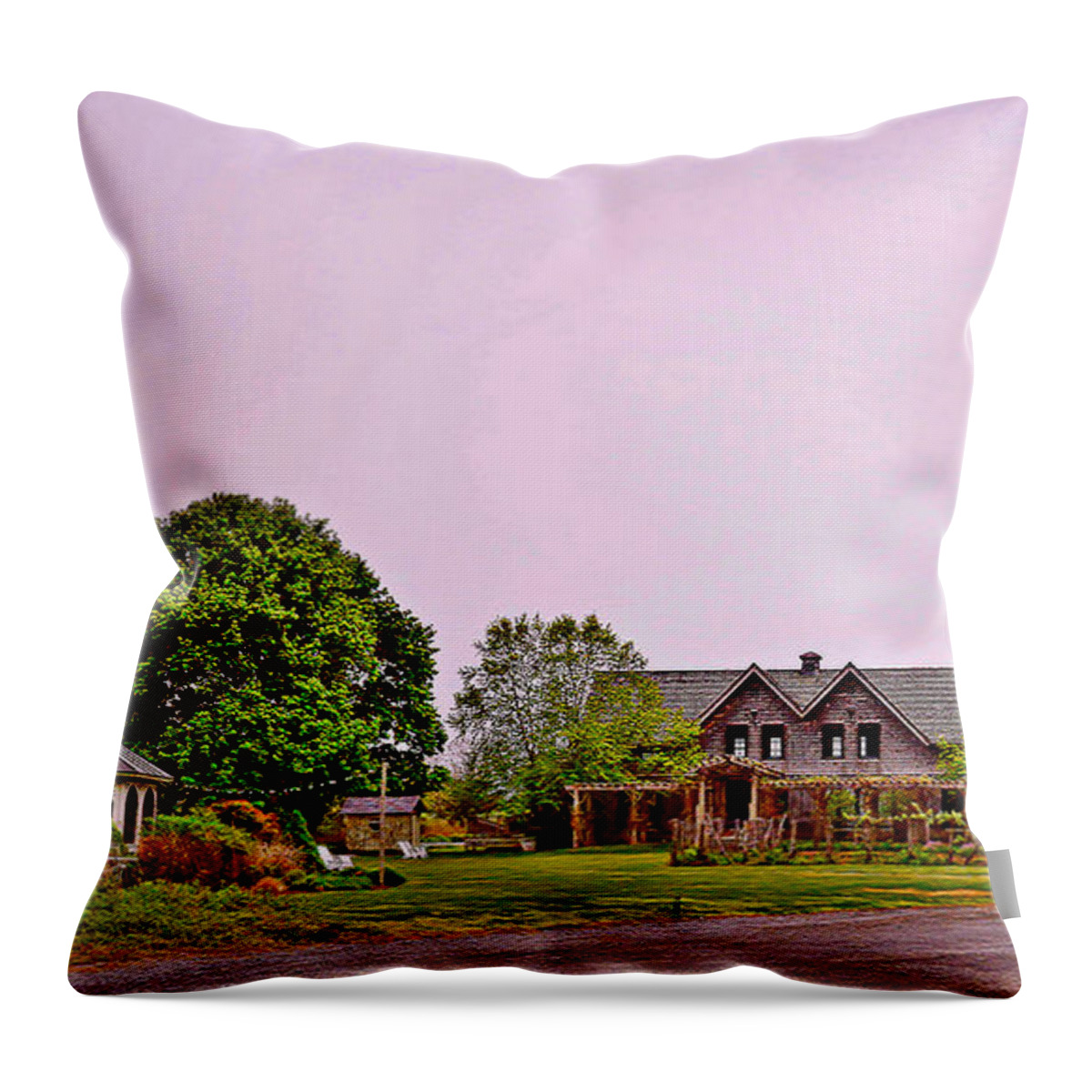 Gazebo Throw Pillow featuring the photograph The Summer Resort by Stacie Siemsen