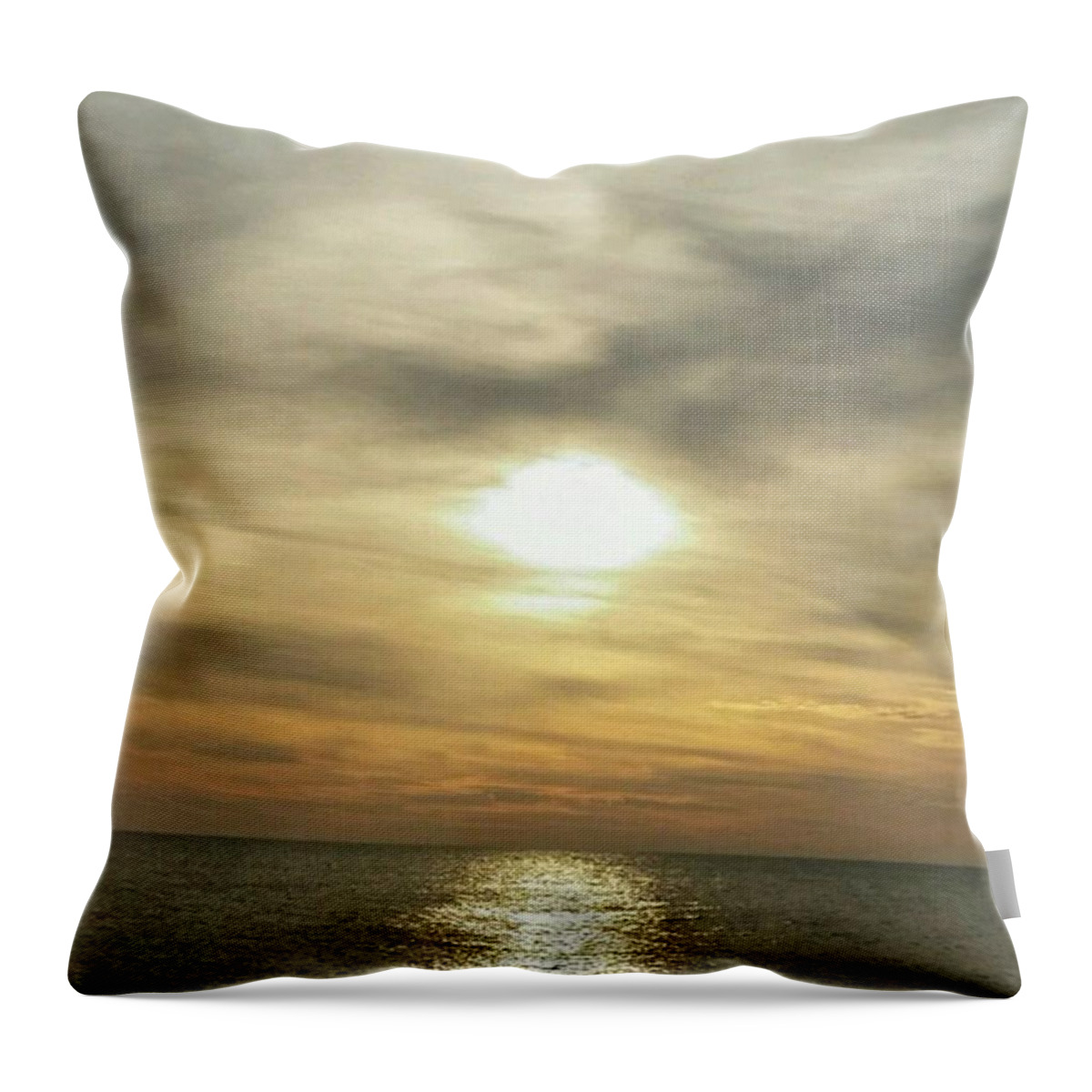 Evening Throw Pillow featuring the photograph The reflecting sun by Kimberly W