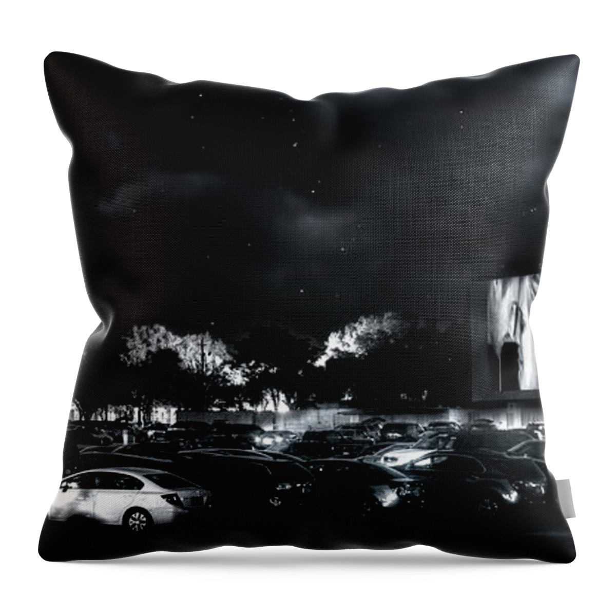 Drive In Throw Pillow featuring the photograph The Swap Shop Drive In by Mark Andrew Thomas