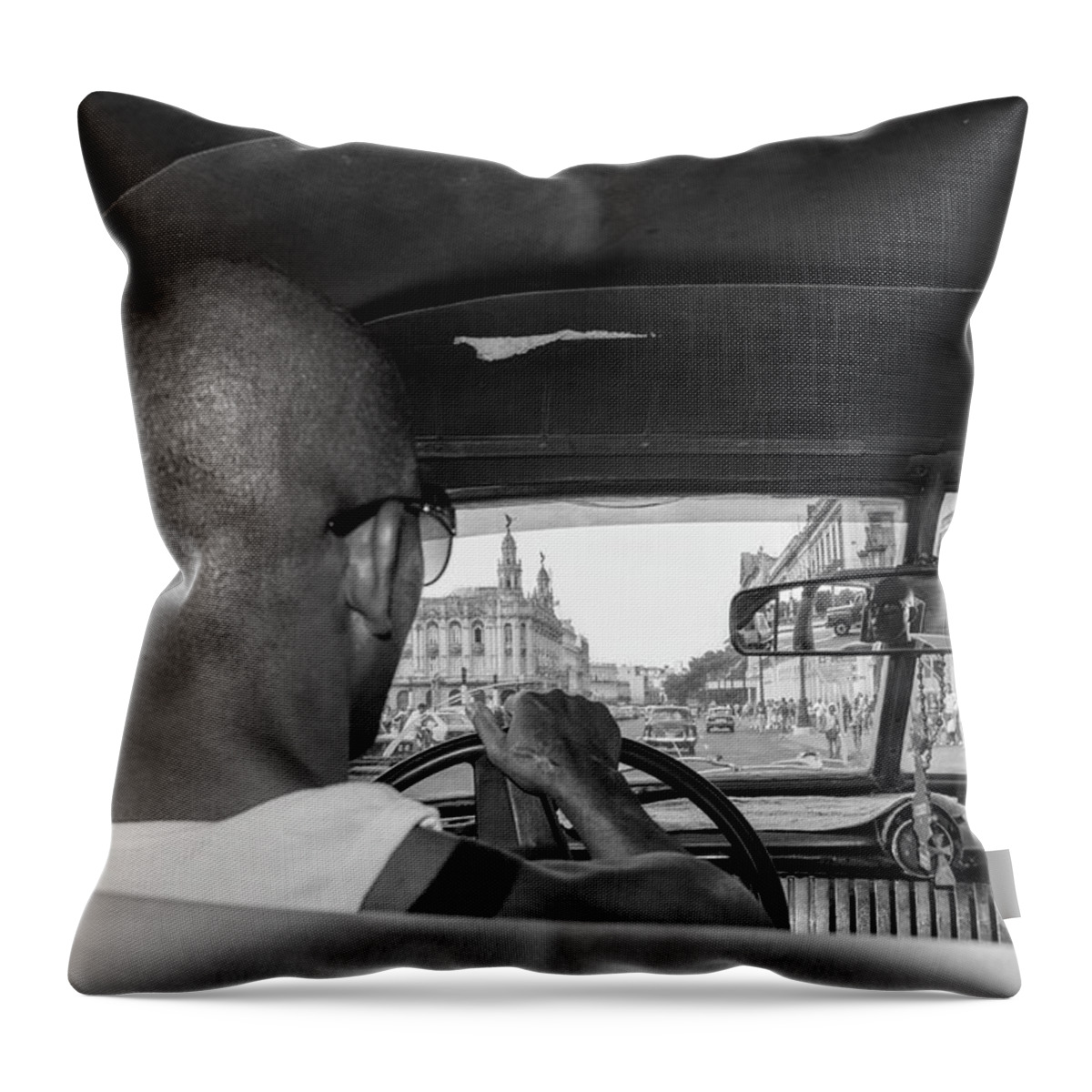 Cuba Throw Pillow featuring the photograph From the Taxi by Marla Craven