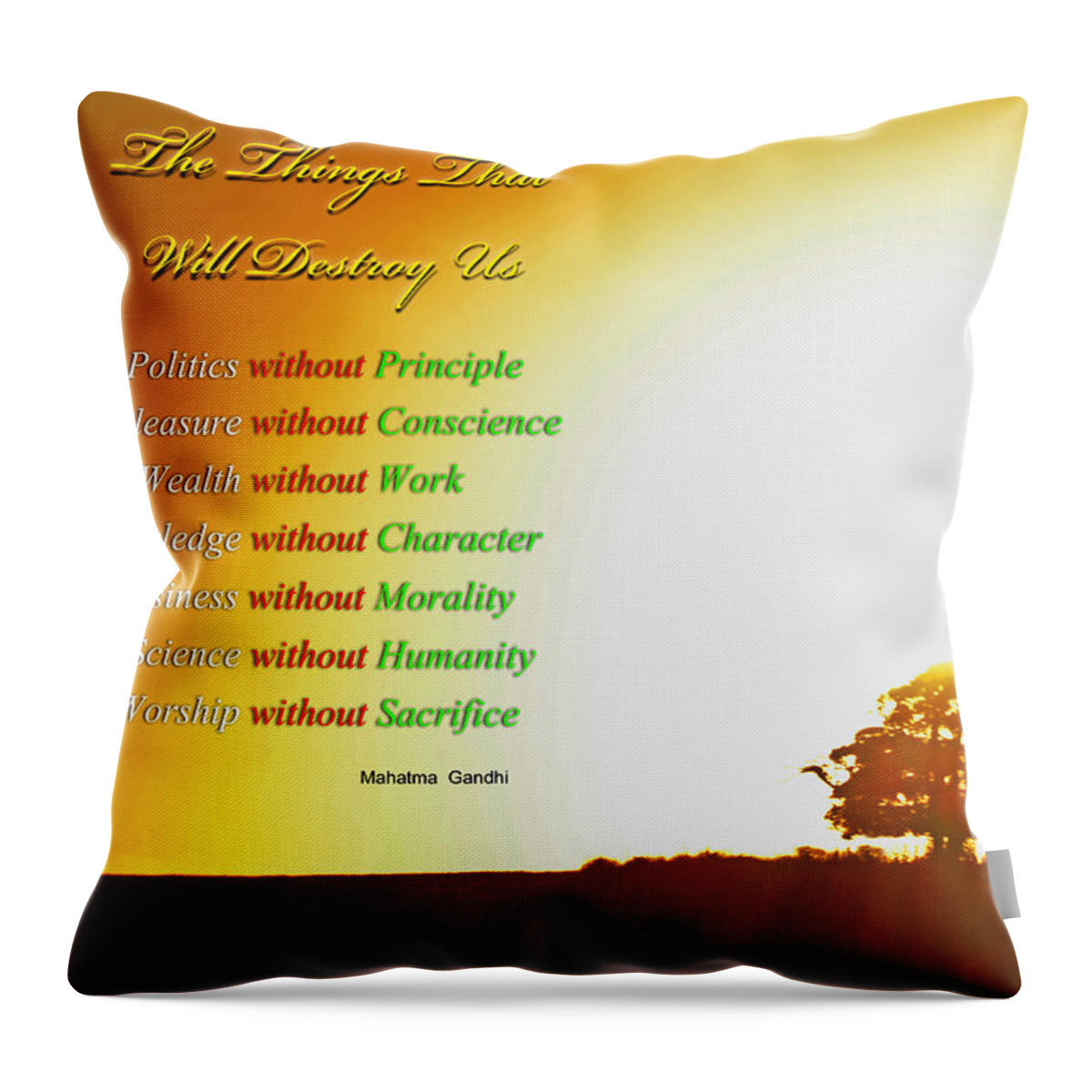 Tree Throw Pillow featuring the photograph The Things That Will Destroy Us 002 by George Bostian