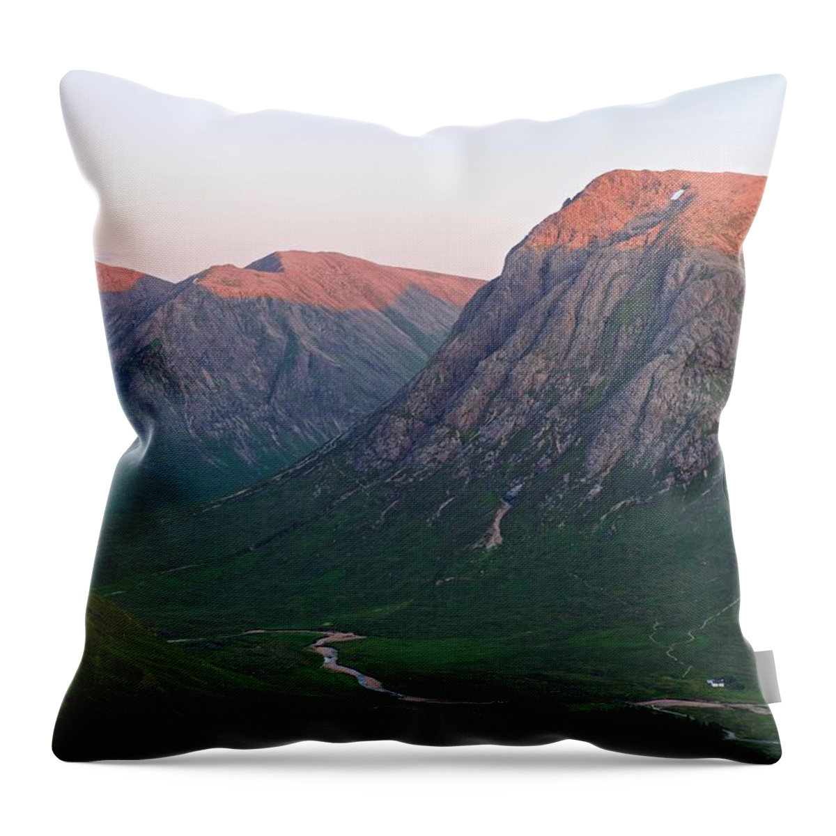 Glencoe Throw Pillow featuring the photograph The three peaks of Glencoe by Stephen Taylor
