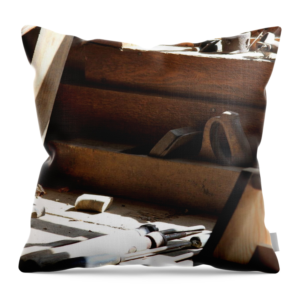 Tools Throw Pillow featuring the photograph The Tools by Laddie Halupa