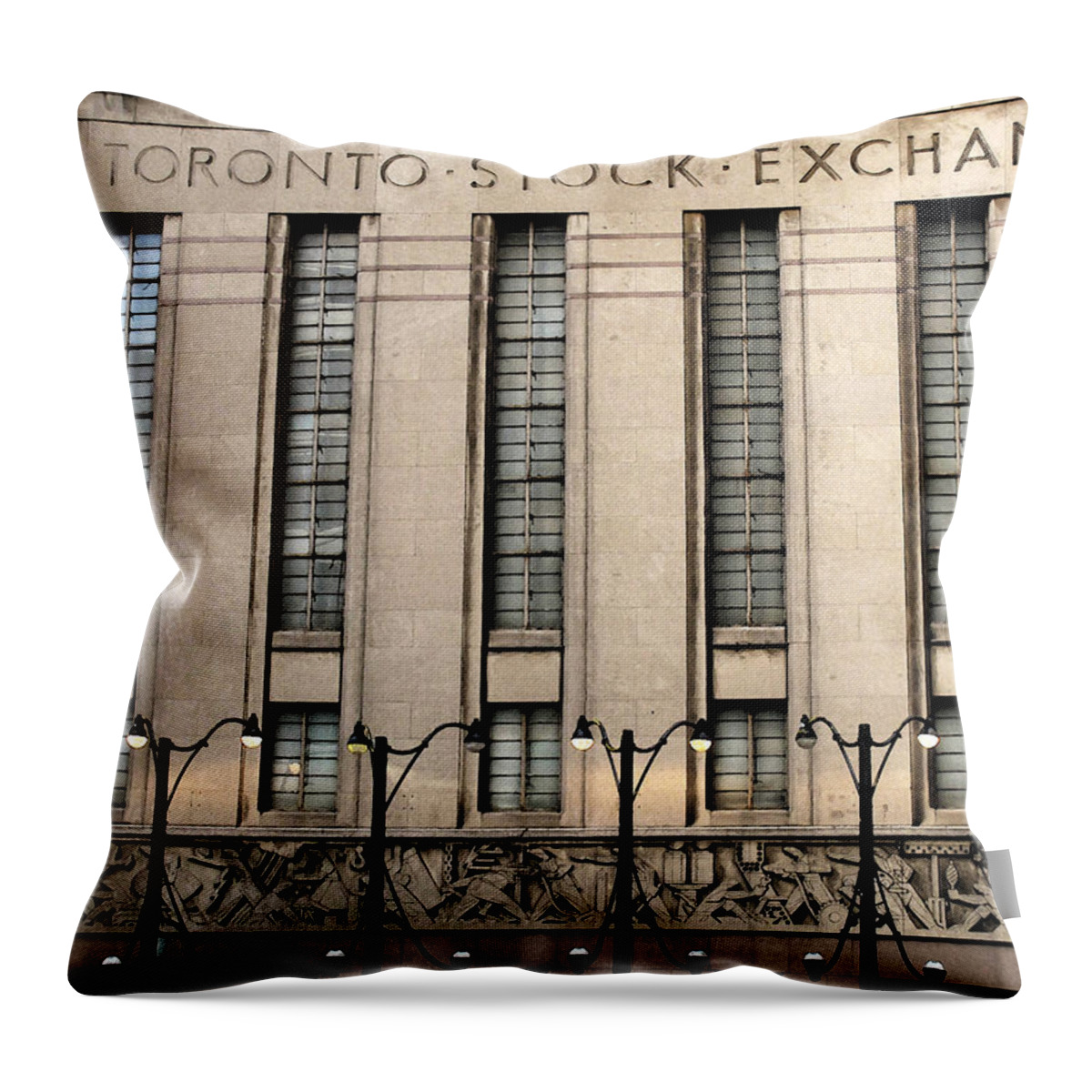 Toronto Throw Pillow featuring the photograph The Toronto Stock Exchange by Ian MacDonald