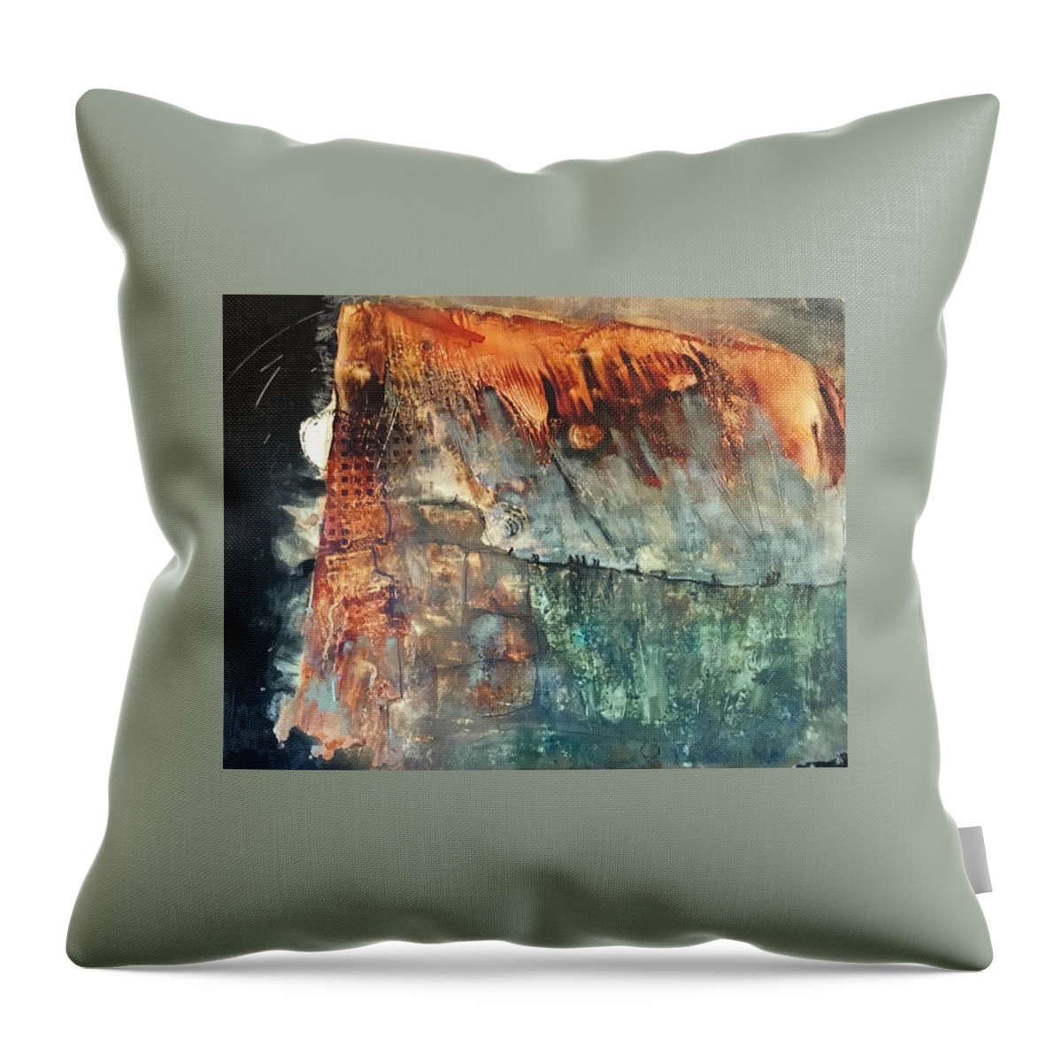 Tropical Throw Pillow featuring the painting The Trek by Carole Johnson