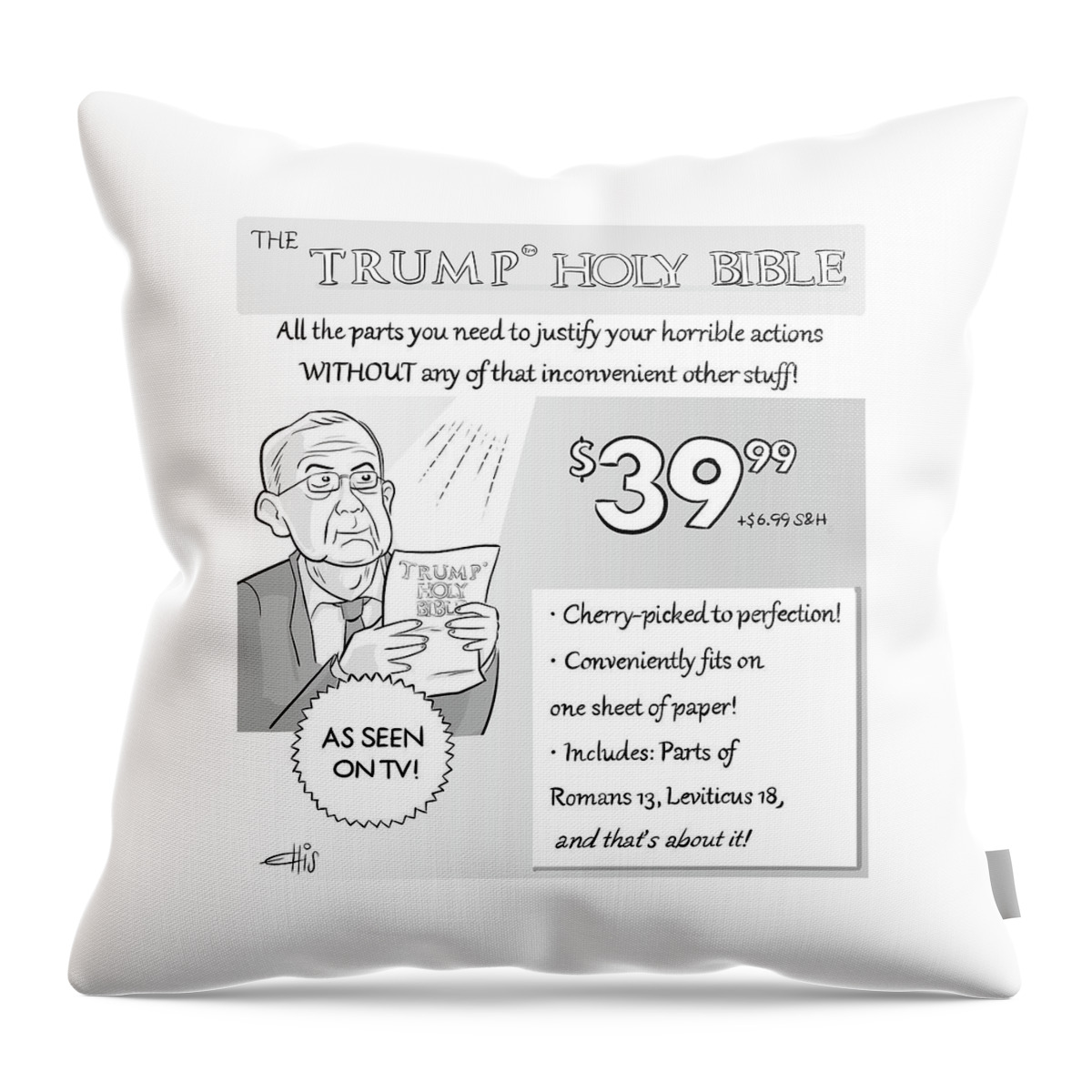 The Trump Holy Bible Throw Pillow