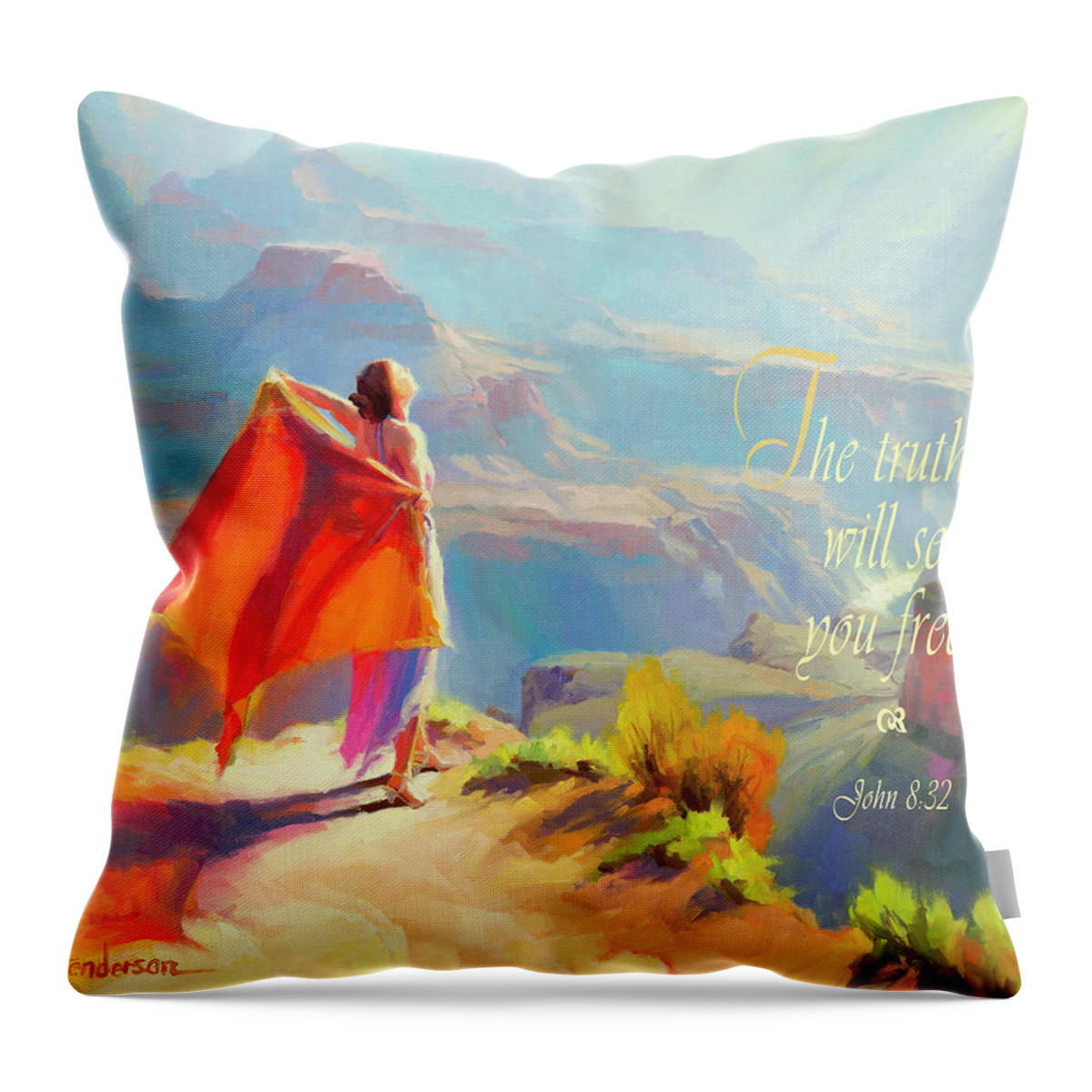 Eyrie Throw Pillow featuring the digital art The Truth Will Set You Free by Steve Henderson