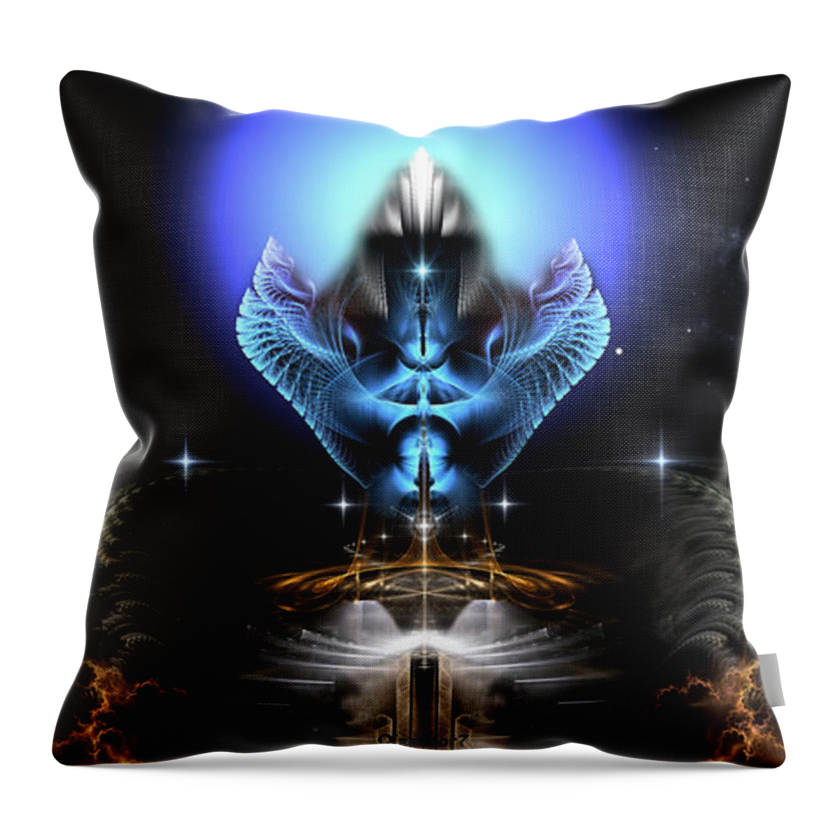 The Universal Dream Temple Of Kidora Iii Throw Pillow featuring the digital art The Universal Dream Temple Of Kidora III by Rolando Burbon