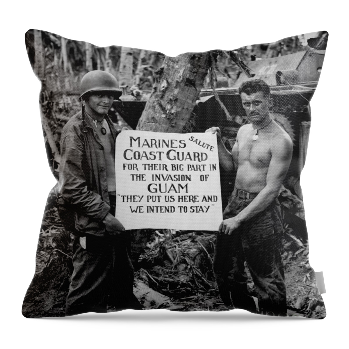 Vertical Throw Pillow featuring the photograph The U.s. Marines Salute The U.s. Coast by Stocktrek Images