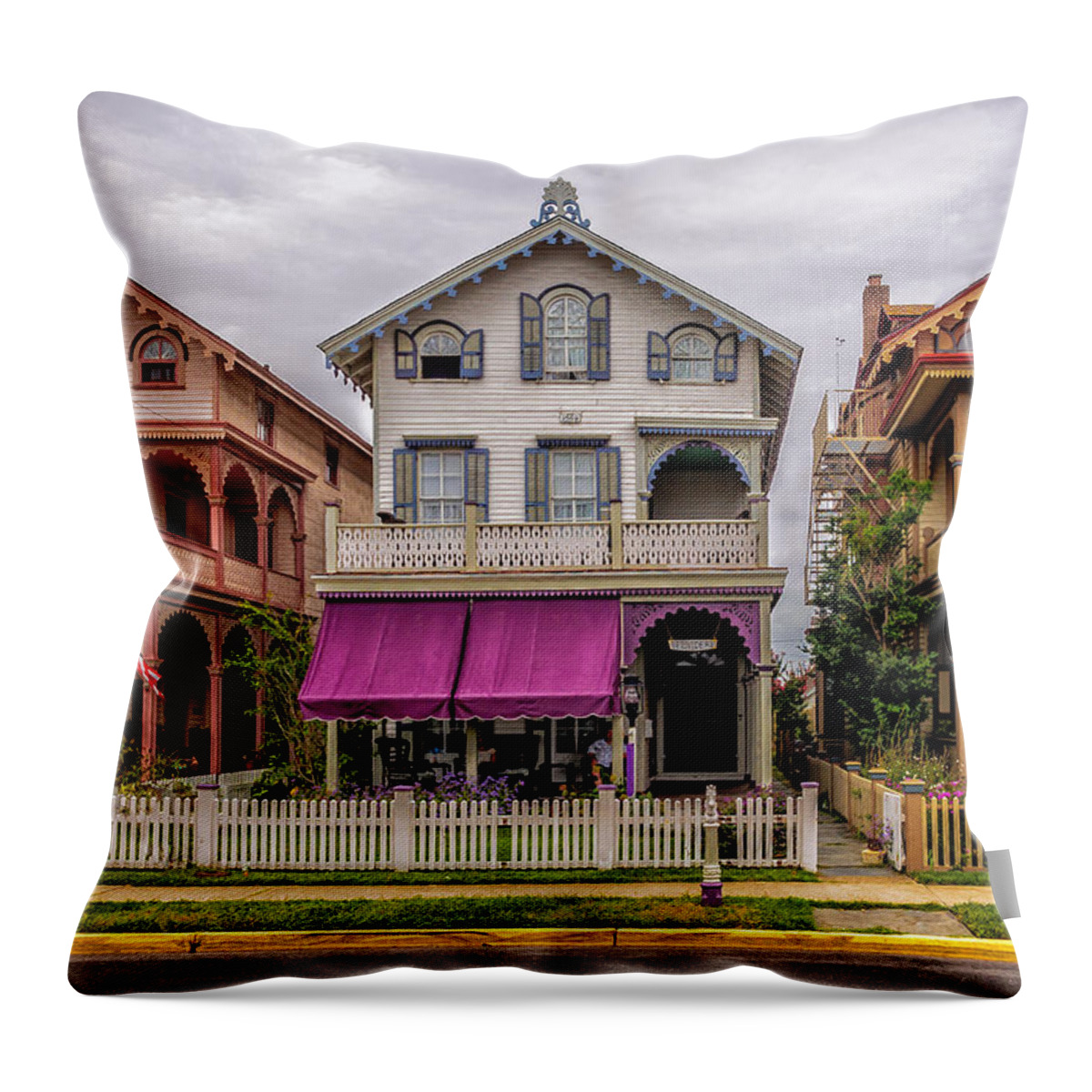 Cape May Throw Pillow featuring the photograph The Victorian Style by Louis Dallara