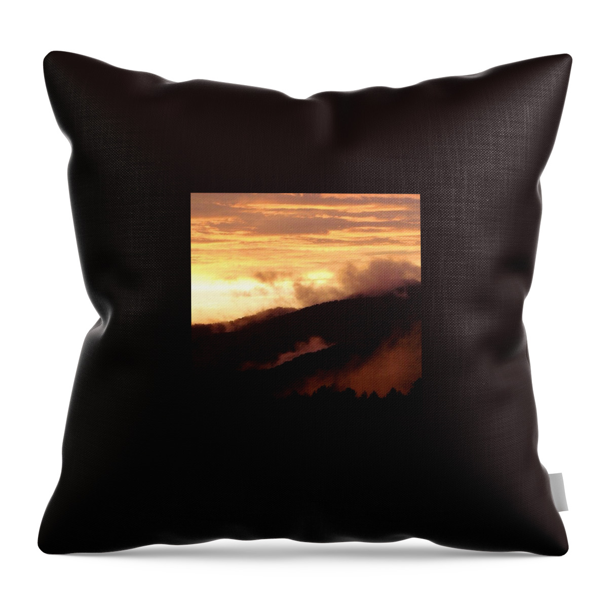 Mountains Throw Pillow featuring the photograph Rosy Dusk by Jen McKnight