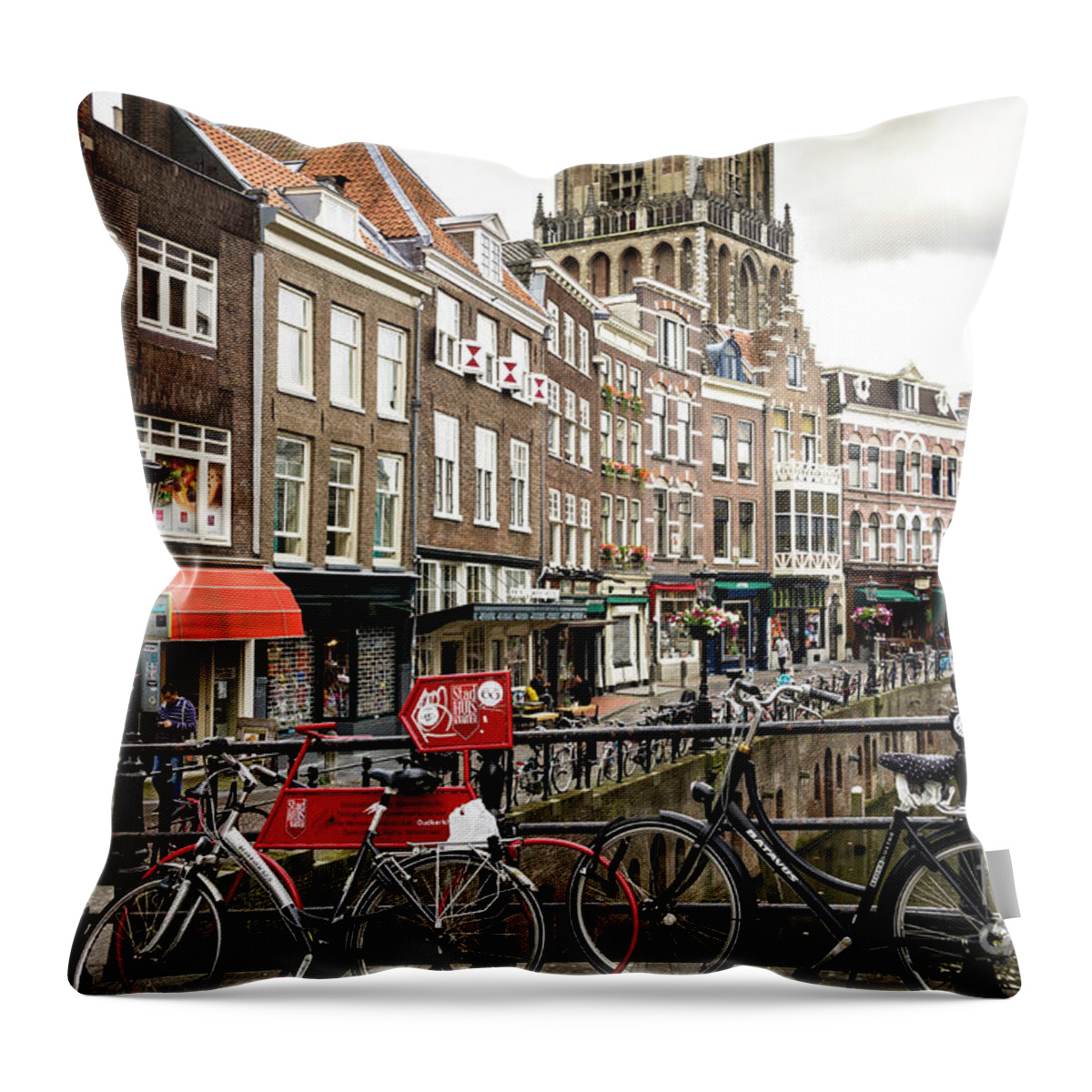 Amsterdam Throw Pillow featuring the photograph The Vismarkt in Utrecht by RicardMN Photography