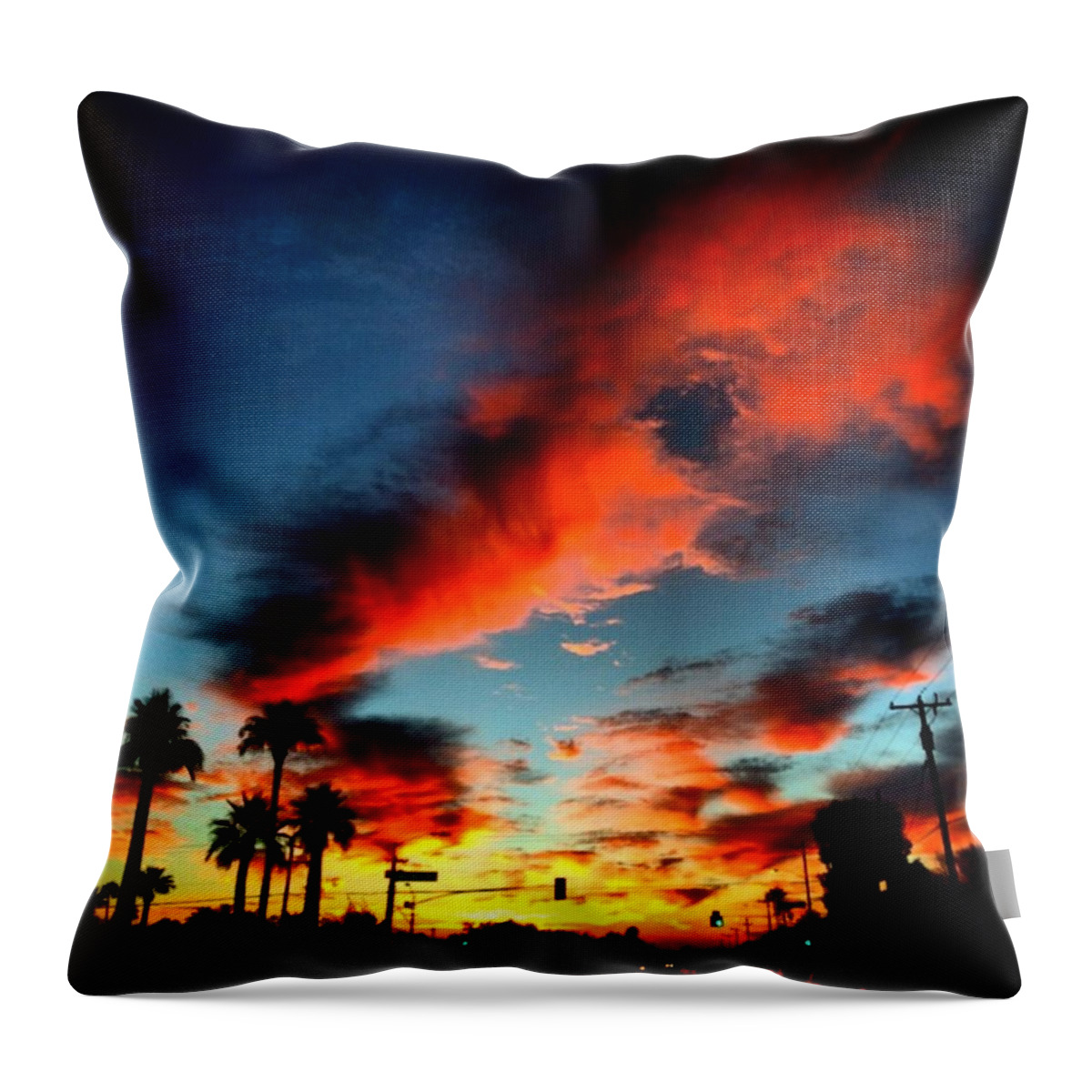 Arizona Throw Pillow featuring the photograph The Warm Glow Of #sunset In #arizona by Gary Sumner