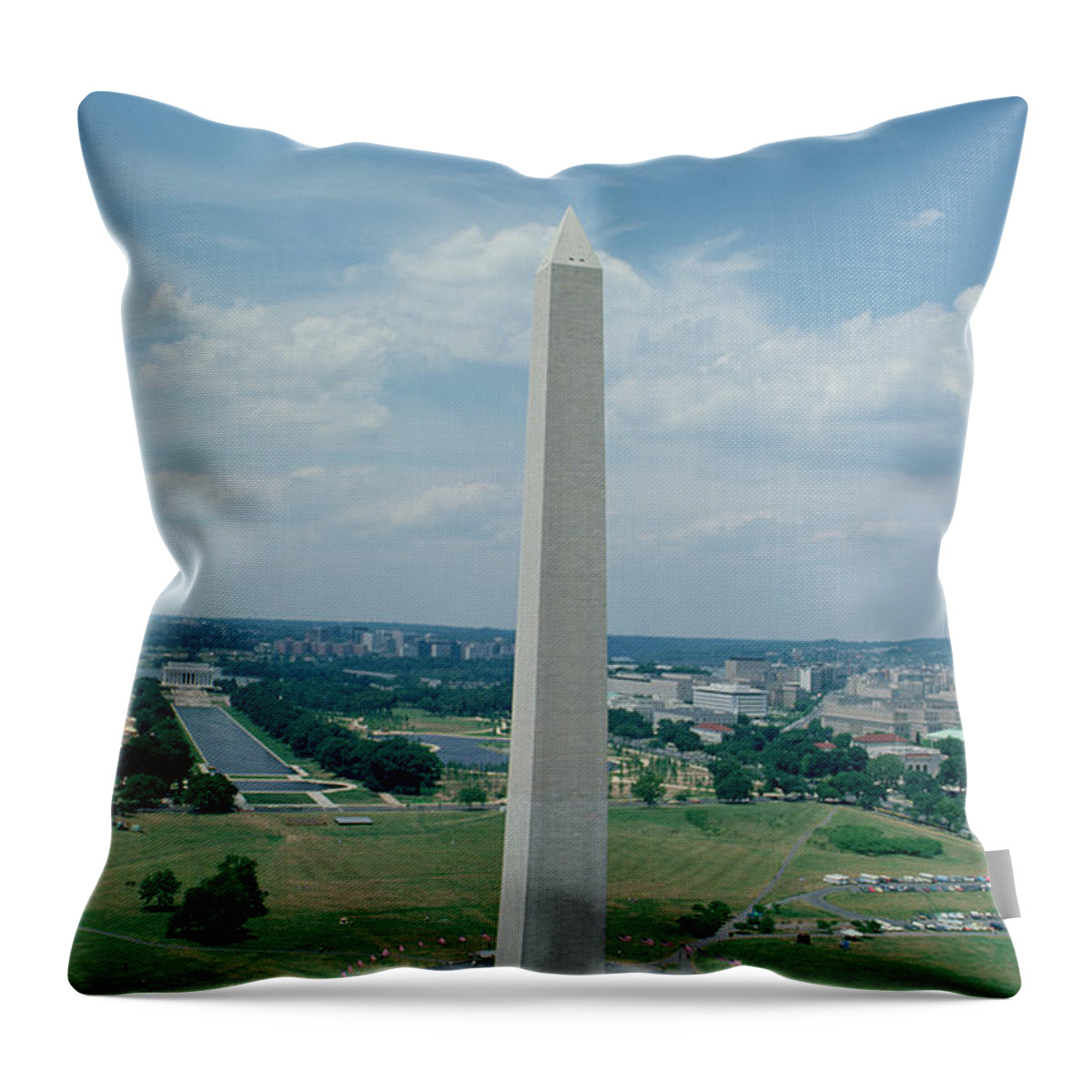 The Throw Pillow featuring the photograph The Washington Monument by American School