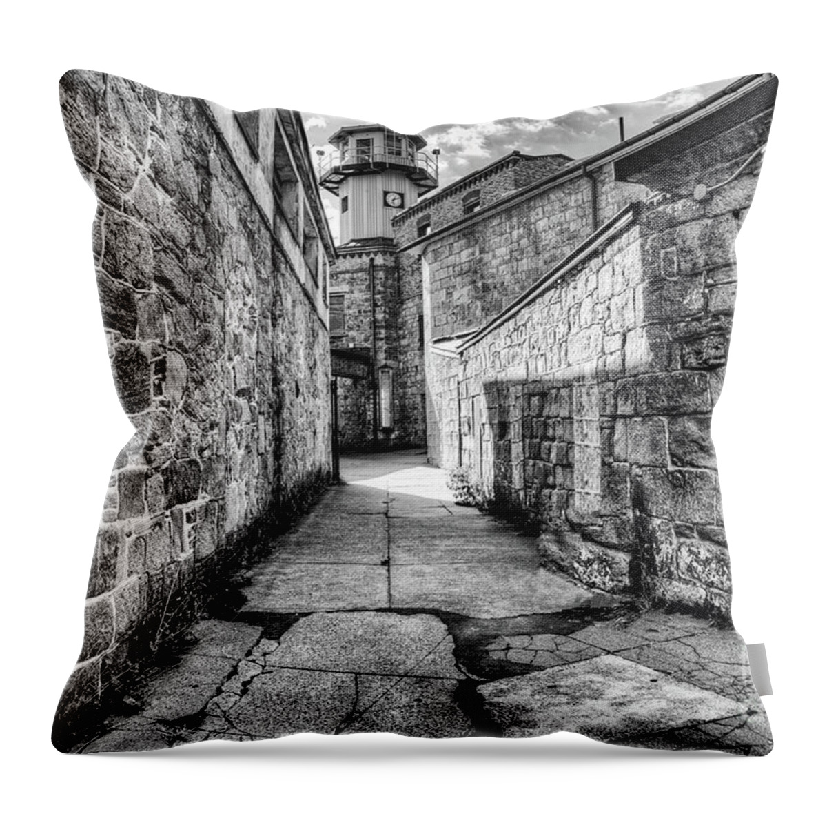 Eastern State Penitentiary Throw Pillow featuring the photograph The Watch Tower Eastern State Penitentiary by Anthony Sacco