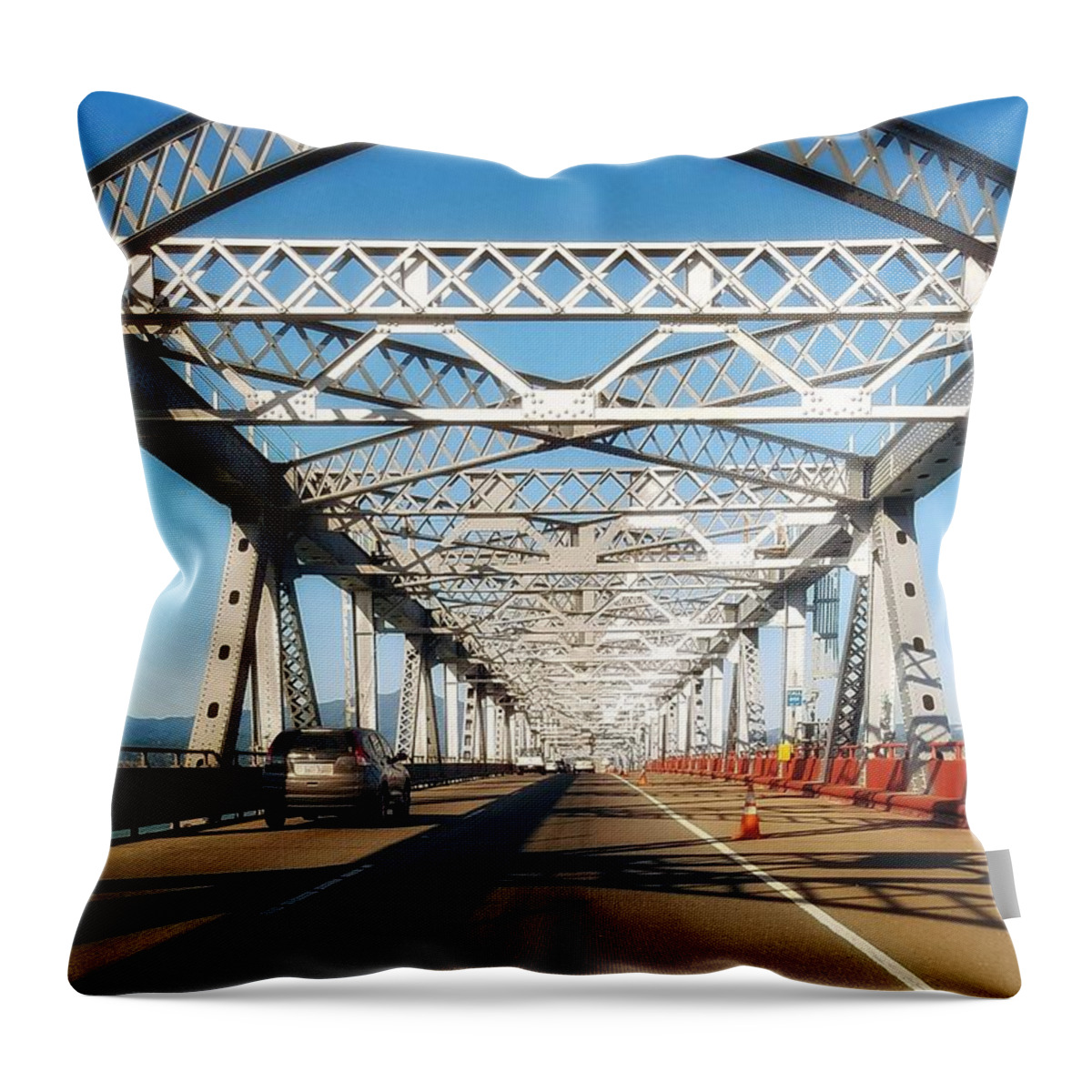 Road Trip Throw Pillow featuring the photograph The way to New Orleans by Mary Capriole