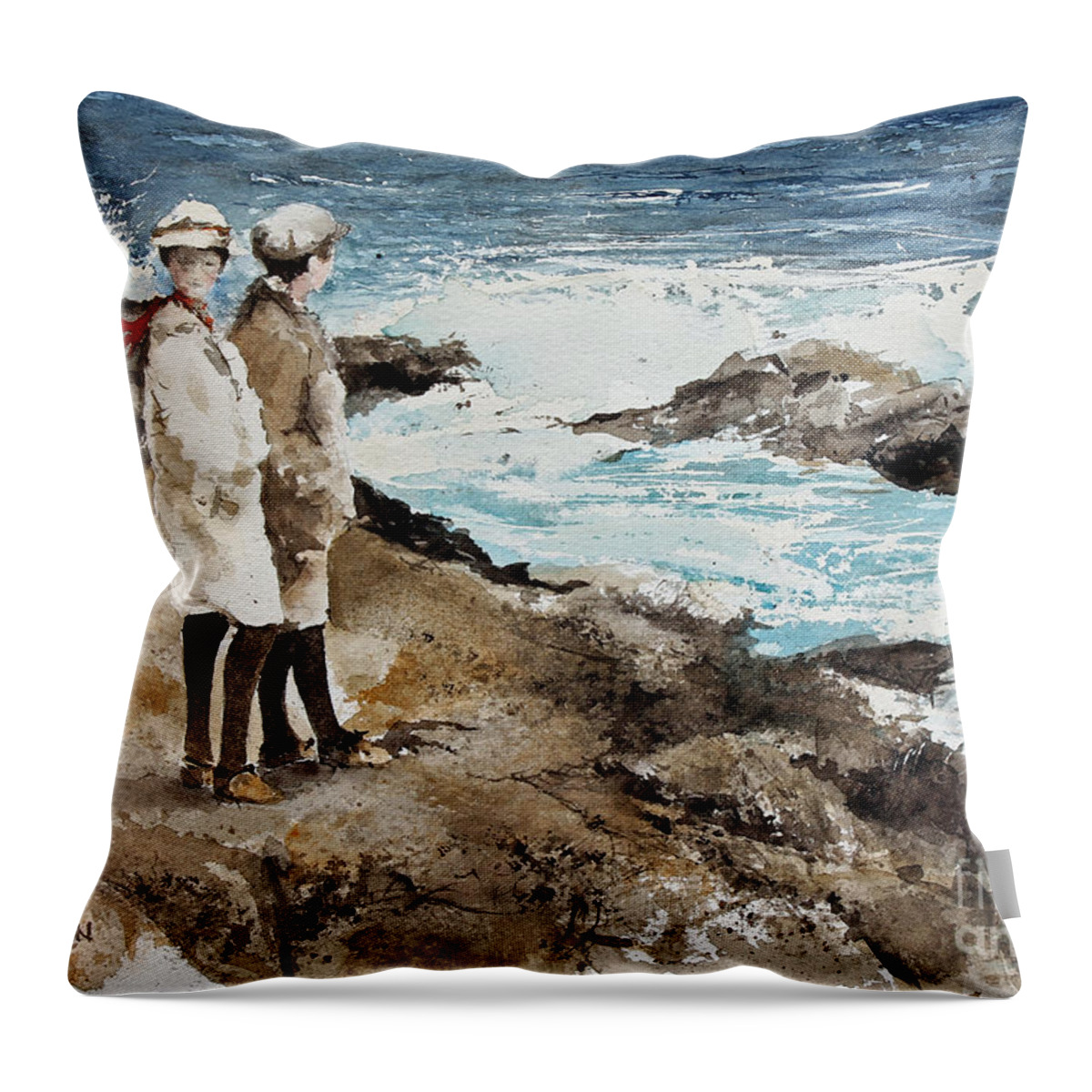 This Image Throw Pillow featuring the painting The Way We Were by Monte Toon