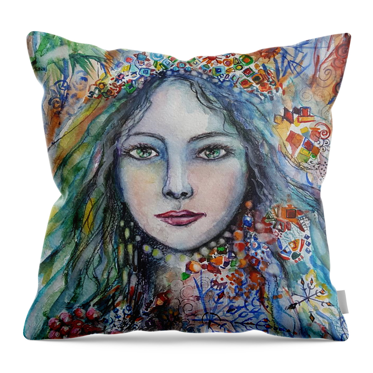 Winter Throw Pillow featuring the painting Wealth of Winter by Rita Fetisov