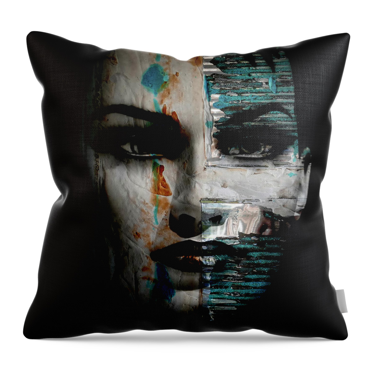 Metal Throw Pillow featuring the photograph The white face with metal sheets by Gabi Hampe