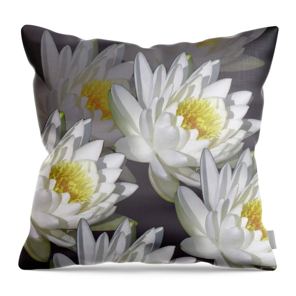 Water Lily Throw Pillow featuring the photograph The White Garden by Rosalie Scanlon