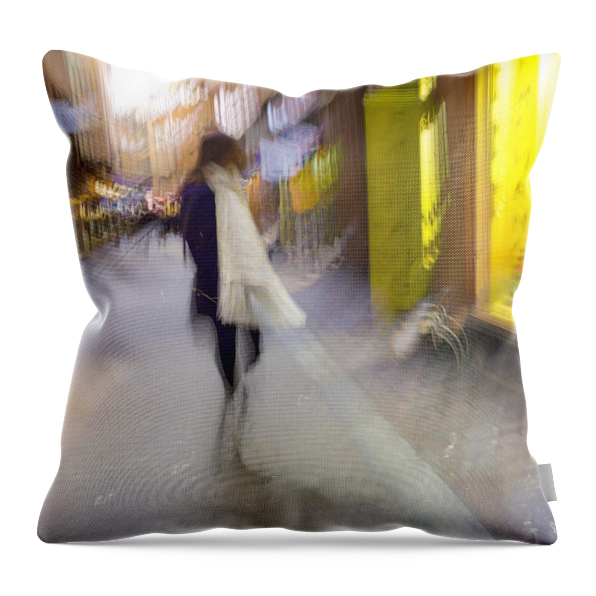 Impressionist Throw Pillow featuring the photograph The White Scarf by Alex Lapidus
