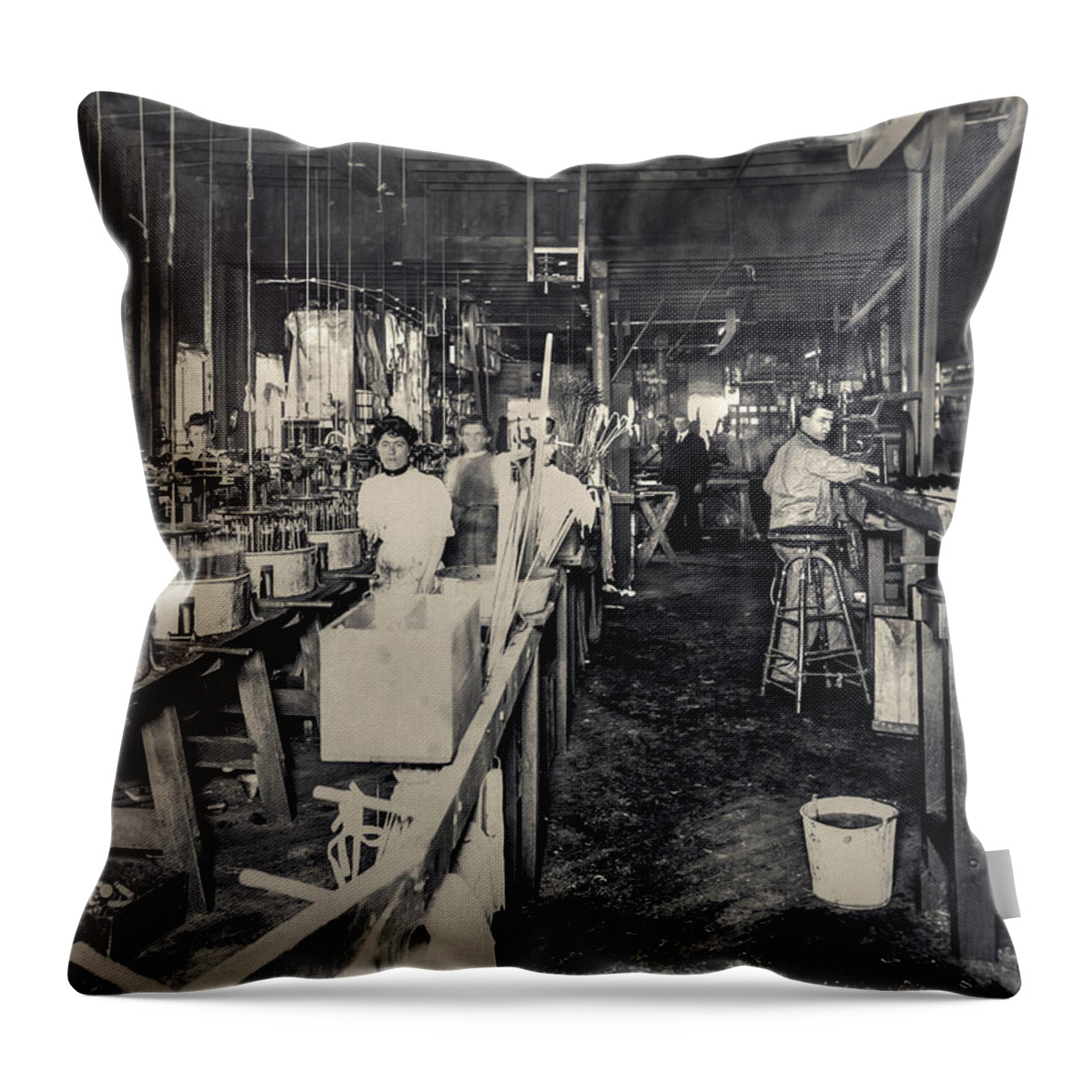 Labor Throw Pillow featuring the photograph The Work Place by Ray Congrove