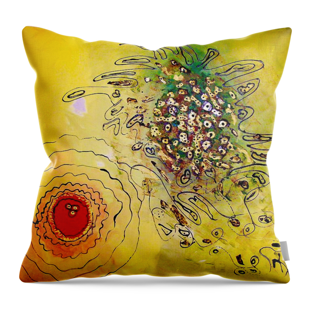  Abstract Throw Pillow featuring the painting The World is Waiting For the Sunrise by Kenlynn Schroeder
