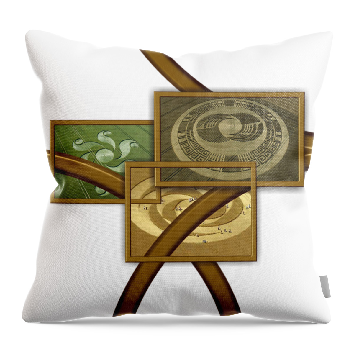 Fantasy Throw Pillow featuring the digital art The World of Crop Circles by Pierre Blanchard by Esoterica Art Agency