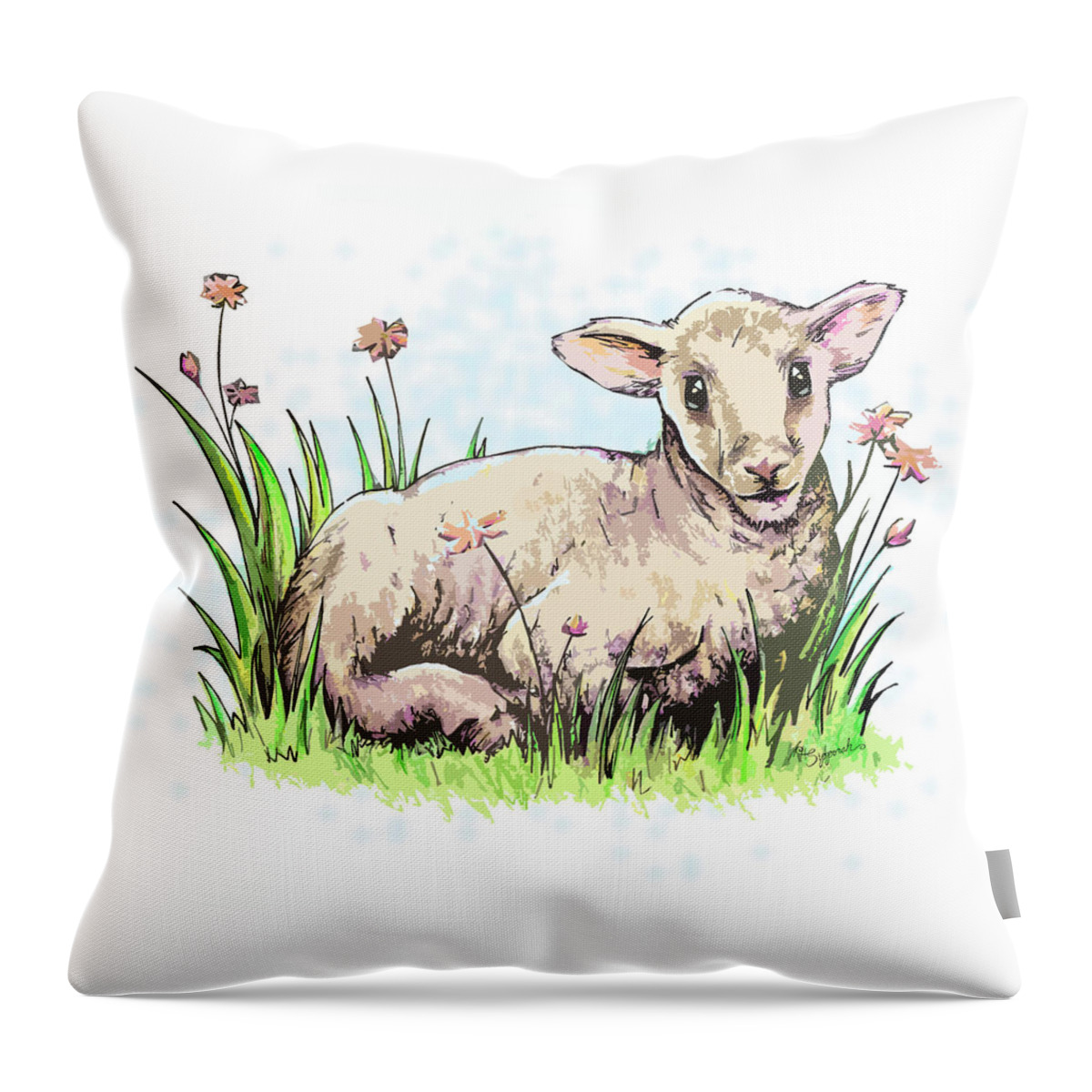 Yearling Throw Pillow featuring the drawing The Yearling by Sipporah Art and Illustration
