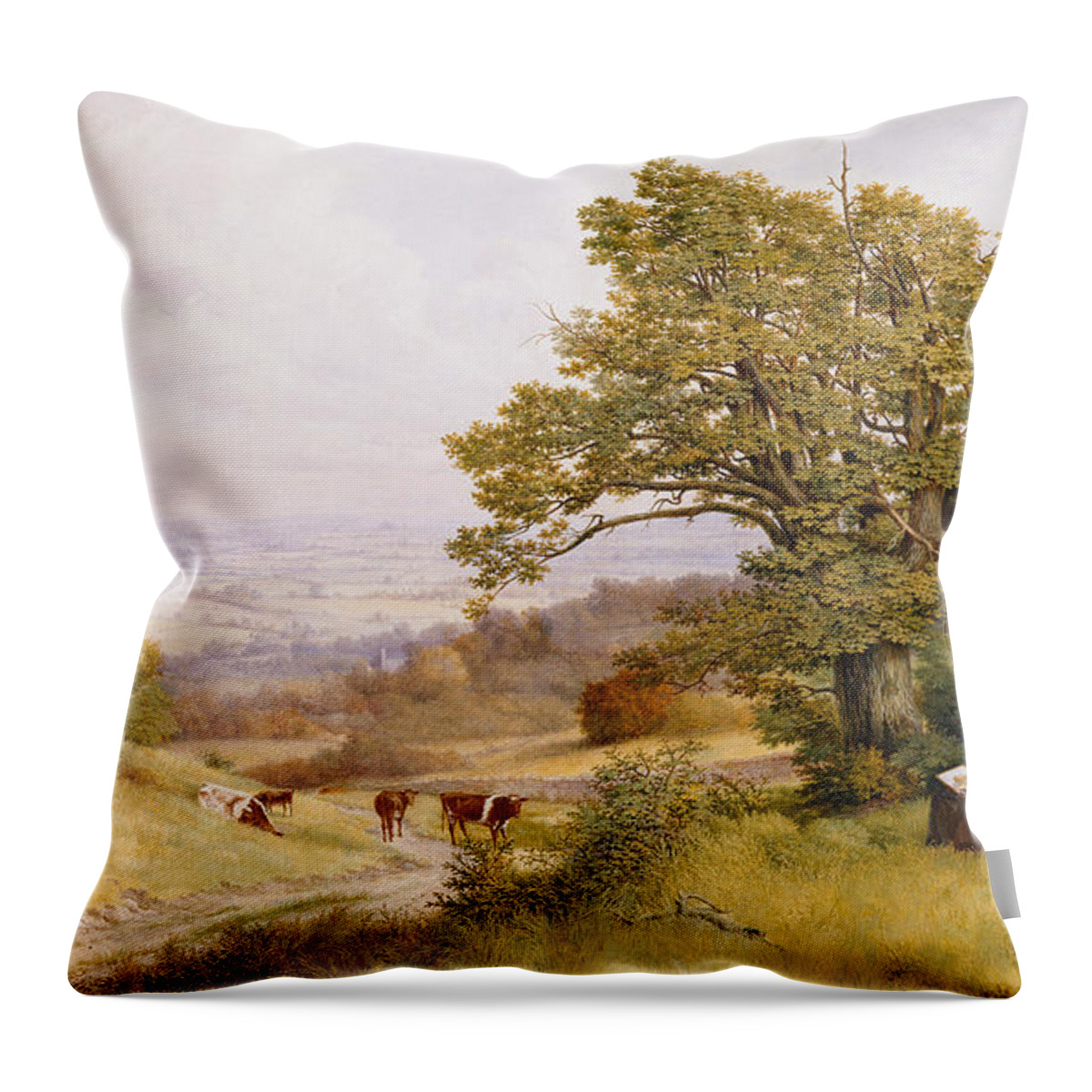 The Throw Pillow featuring the painting The Young Artist by Henry Key