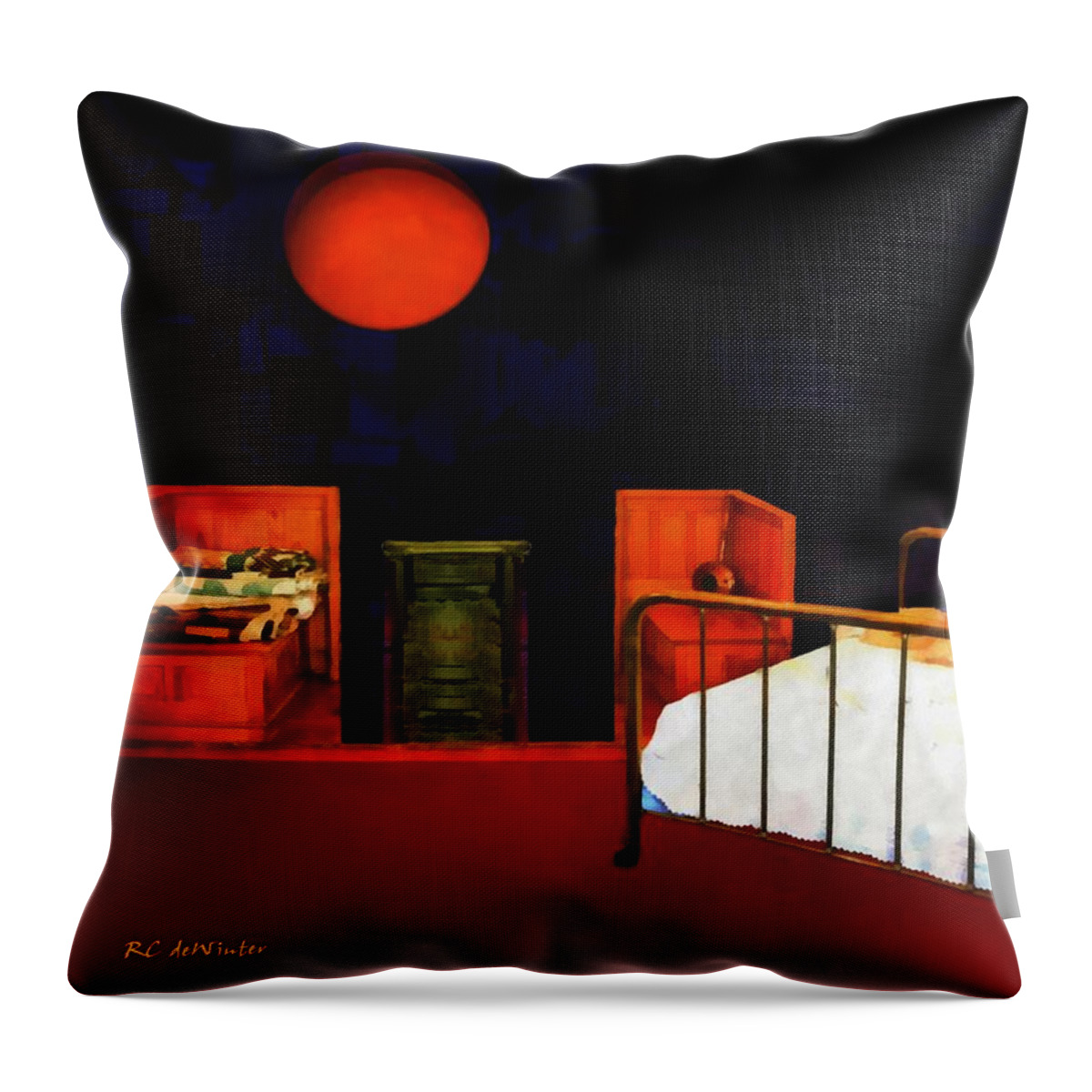 Bedroom Throw Pillow featuring the painting Theater of Dreams by RC DeWinter