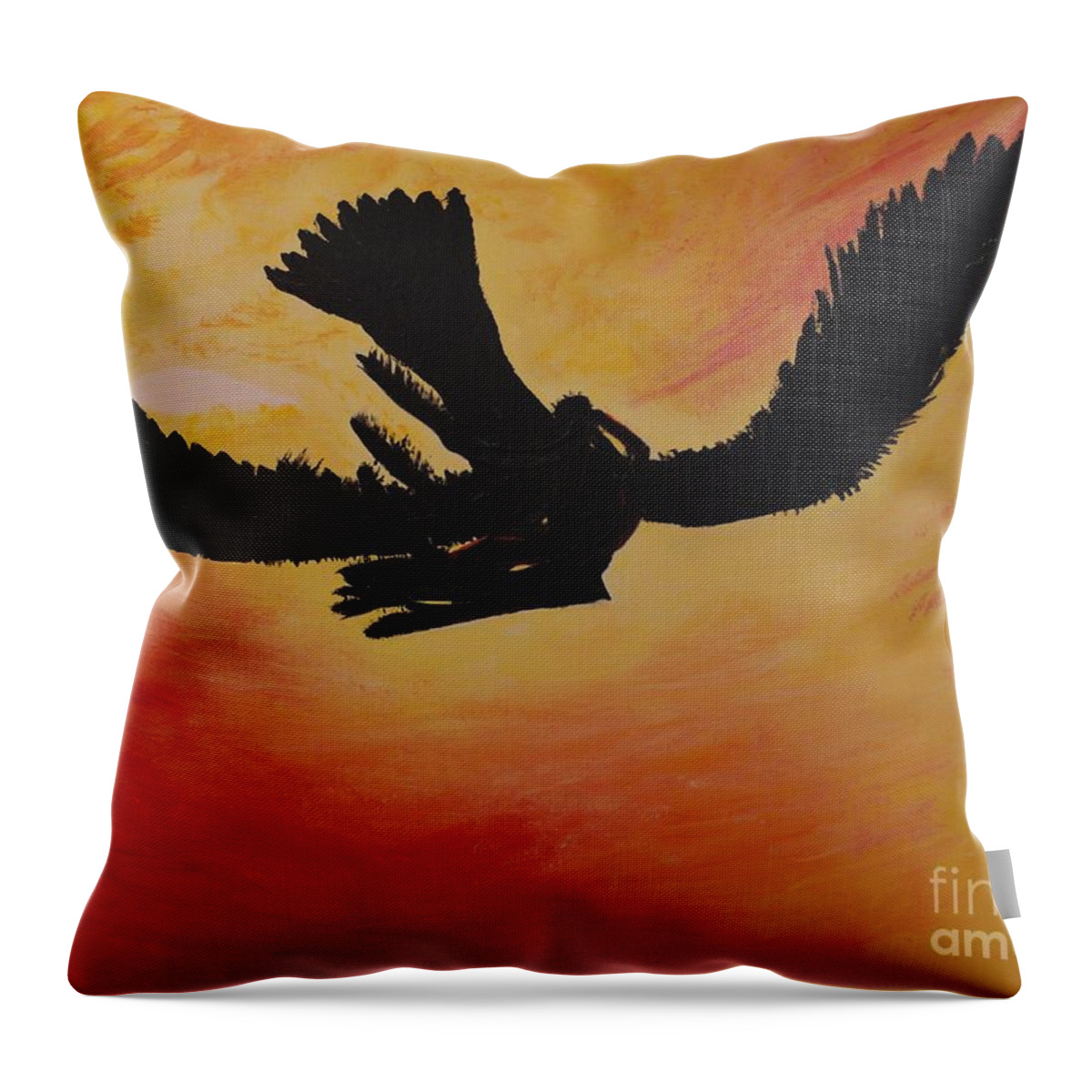 A-fine-art-painting-abstract Throw Pillow featuring the painting Then They Just Flew Away by Catalina Walker